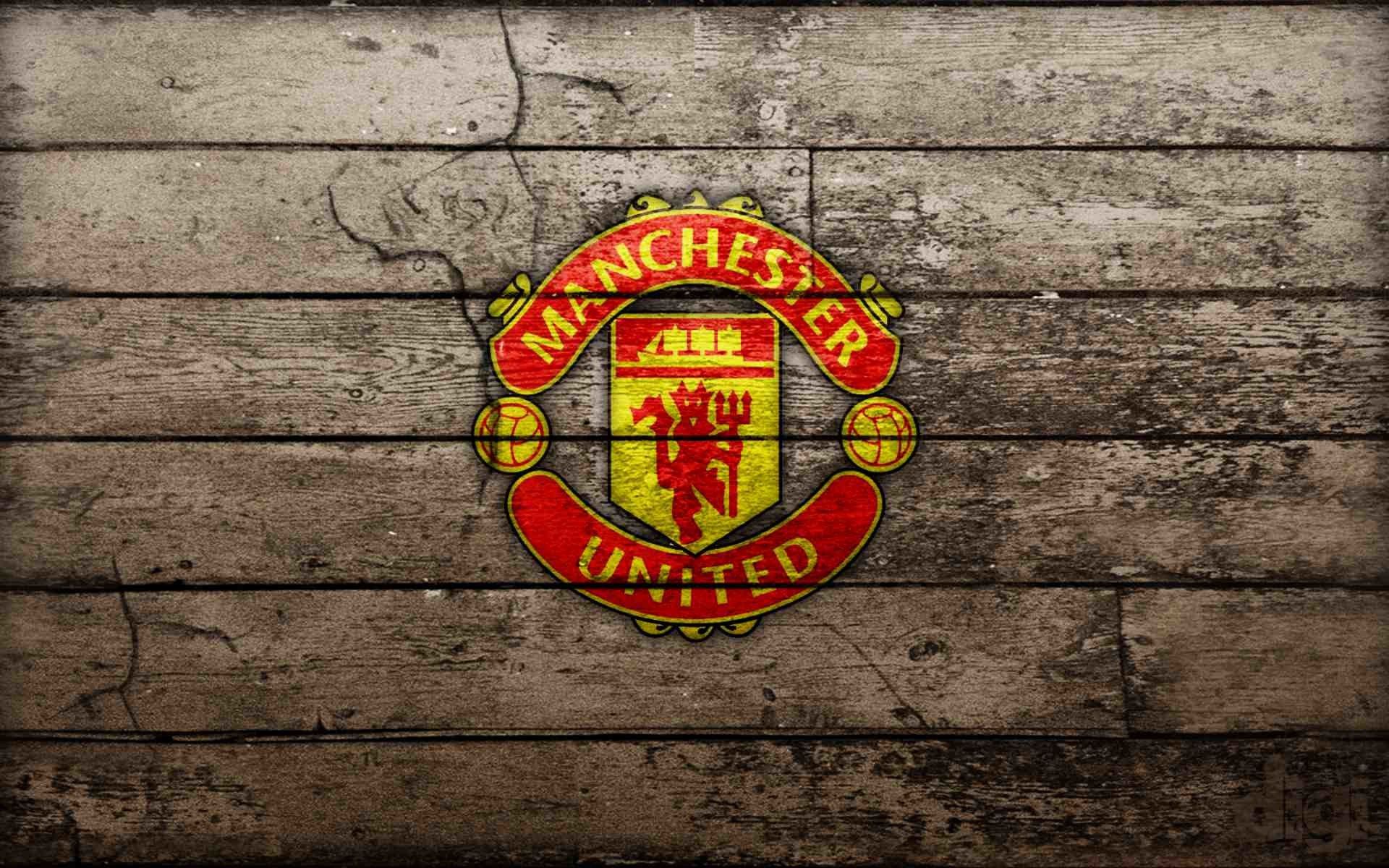 Logo Manchester United su legno, 1920x1200 Full HD+, Desktop
