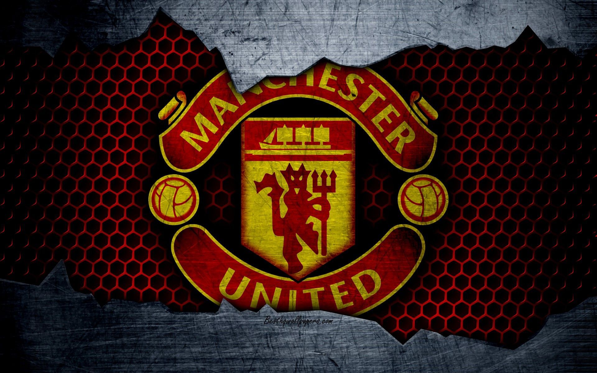 Logo Manchester United metallo, 1920x1200 Full HD+, Laptop