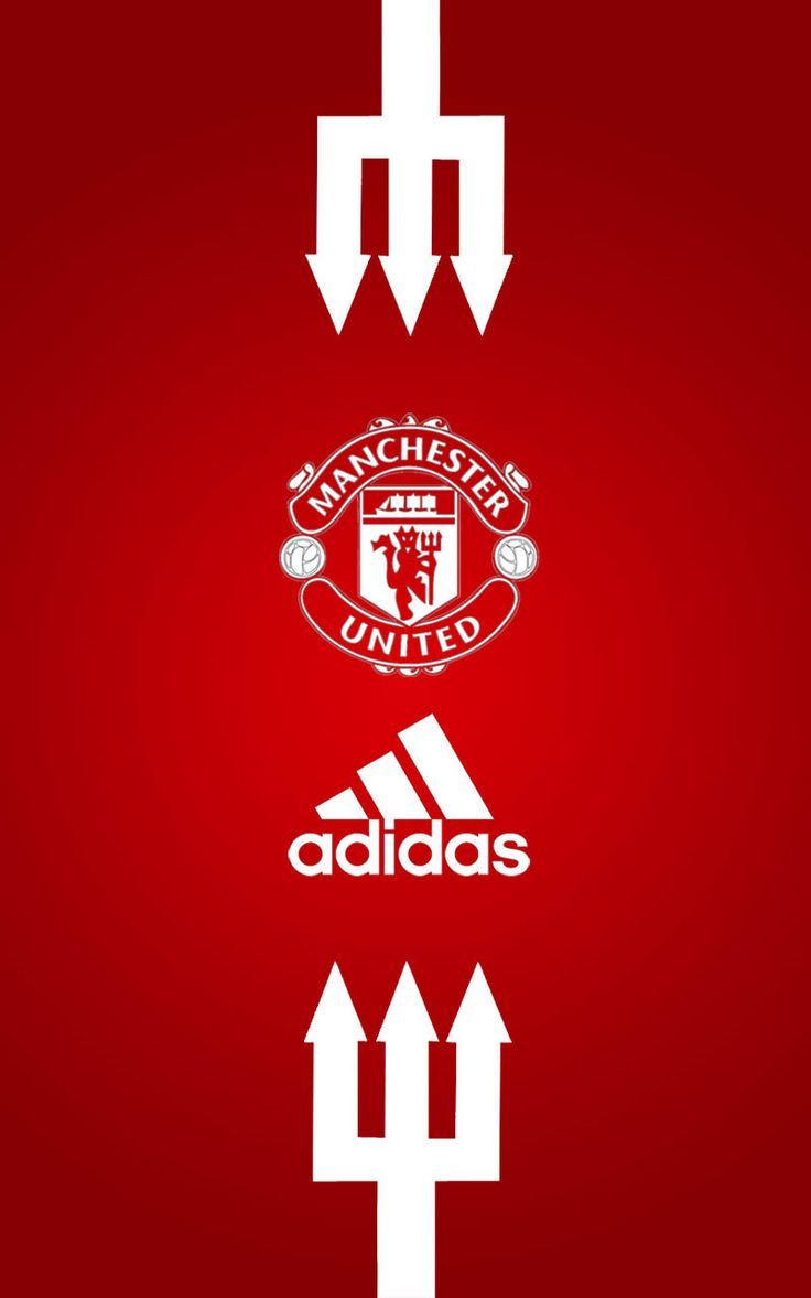 Logo Manchester United e Adidas, tre strisce, 736x1177 Verticale, Telefono