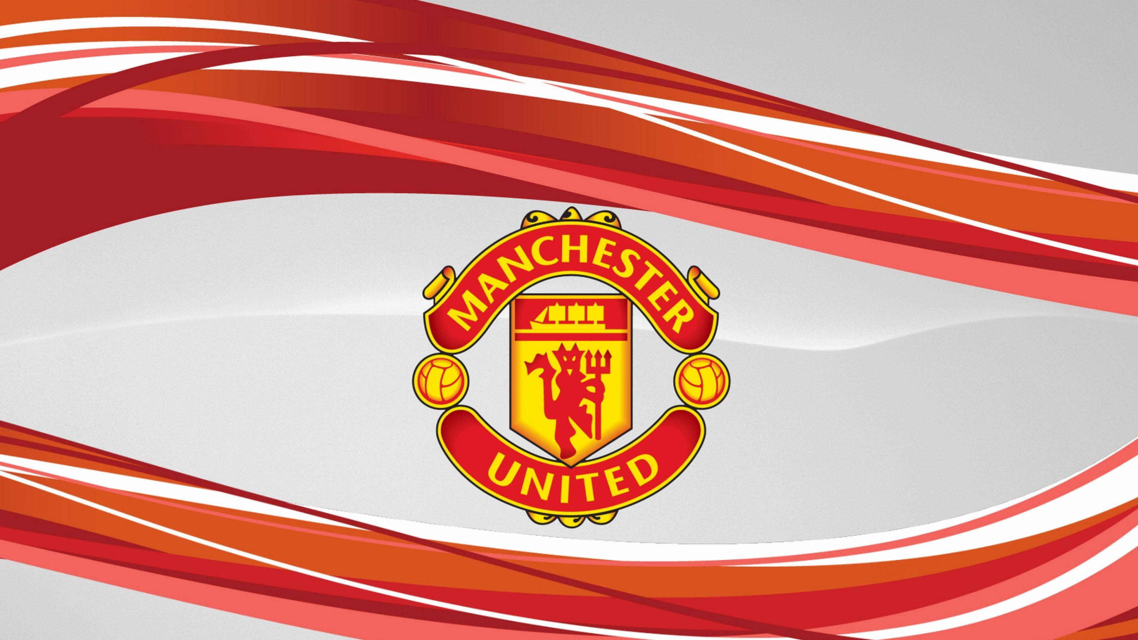 Logo Manchester United sfondo bianco, 3840x2160 Ultra HD, 4K TV