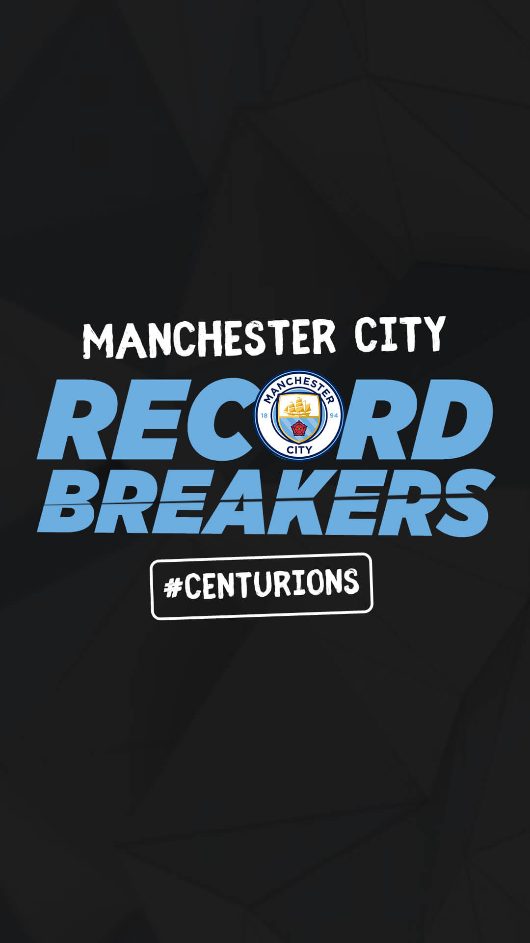 Manchester City Record Breakers testo, 1080x1920 Full HD Verticale, iPhone