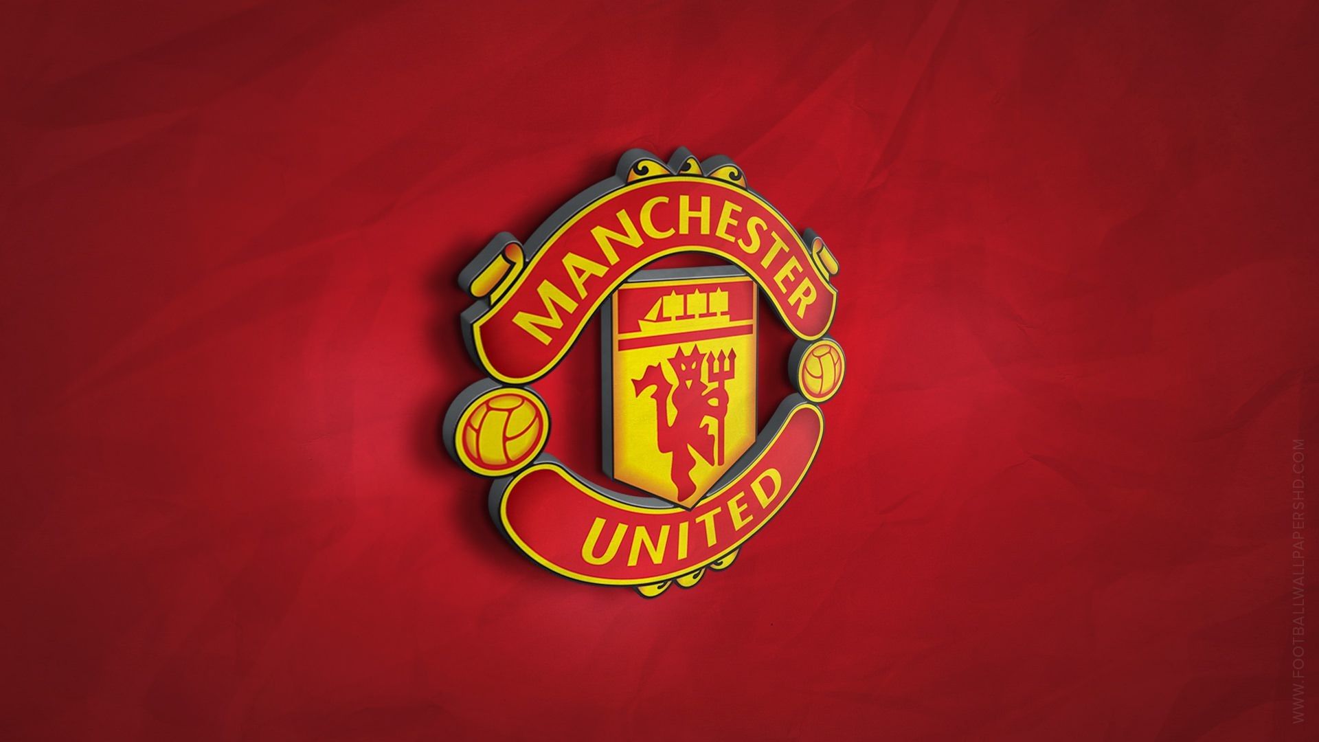 Logo Manchester United sfondo rosso, 1920x1080 Full HD 1080p, Desktop
