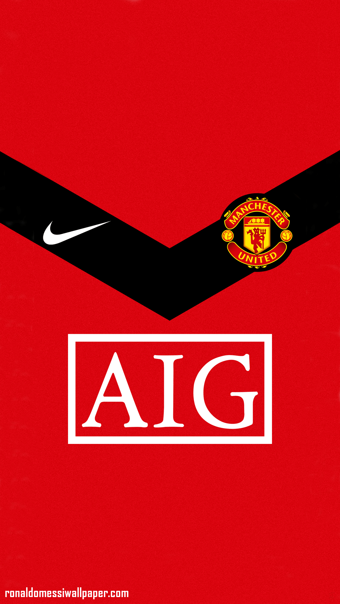 Maglia Manchester United rossa AIG, 1080x1920 Verticale, Mobile