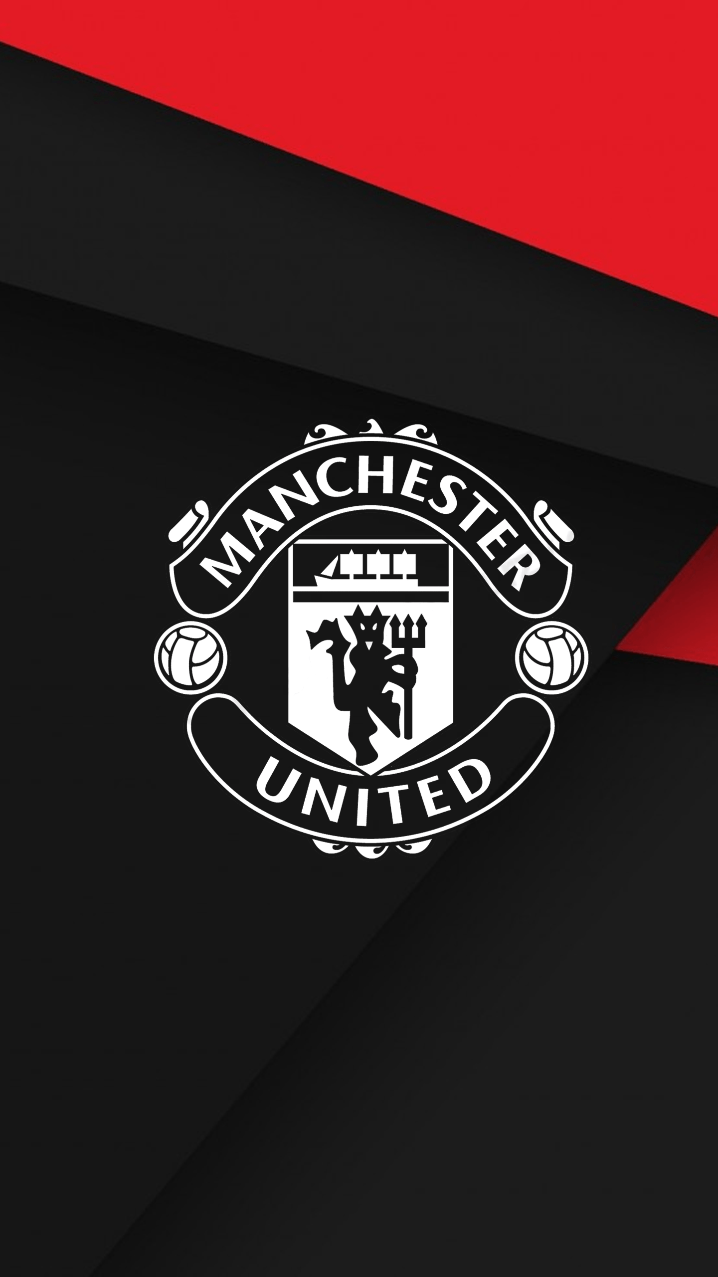 Logo Manchester United nero rosso, 1440x2560 Full HD Verticale, iPhone