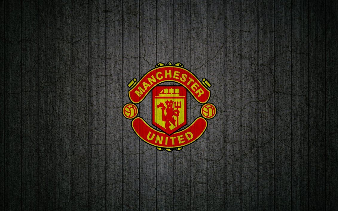 Logo Manchester United su sfondo grigio, 1131x707 HD, PC