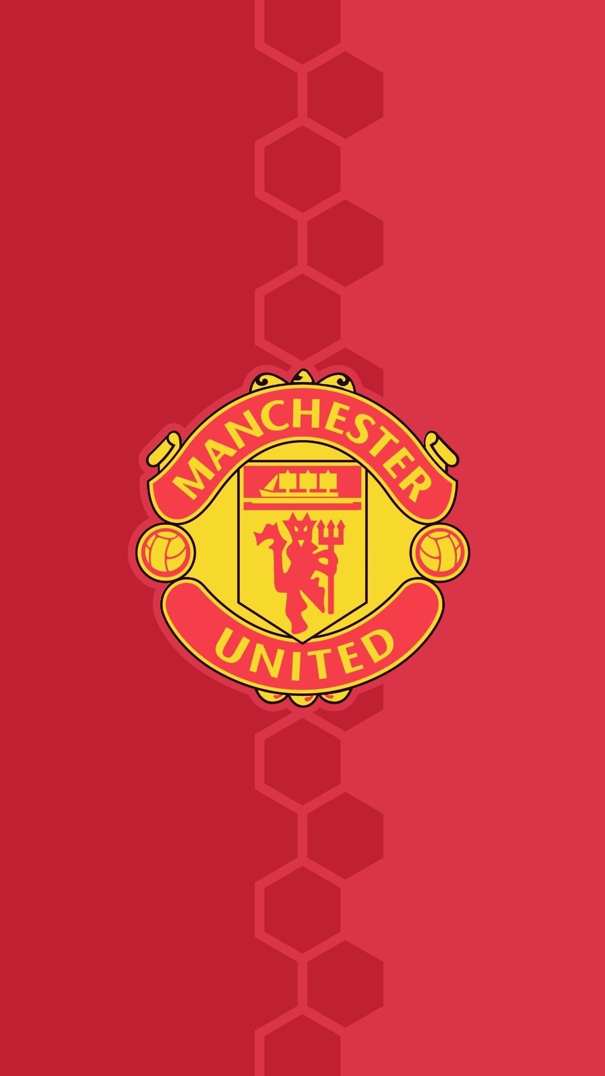 Logo Manchester United rosso, 1242x2208 Verticale, Telefono