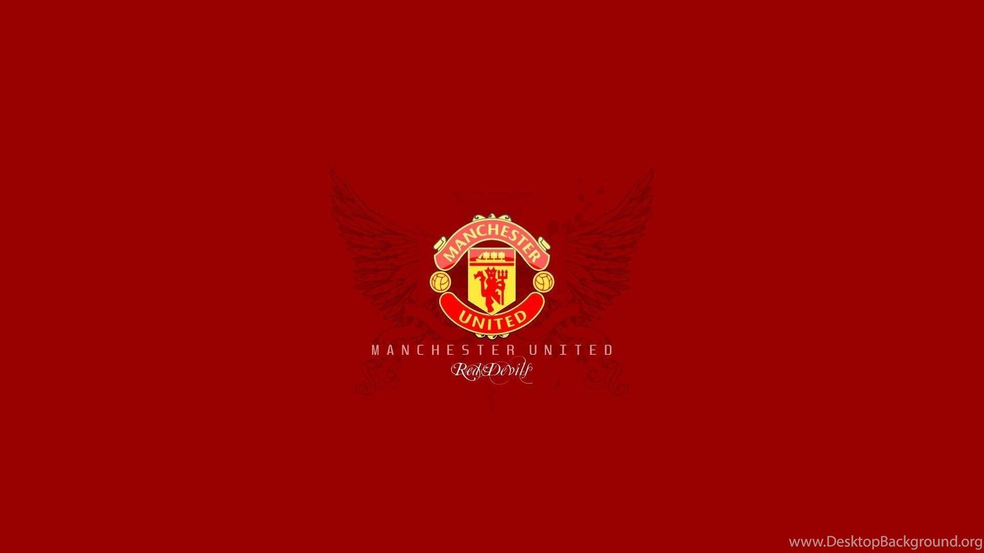 Logo Manchester United sfondo rosso, 1920x1080 Full HD, Laptop
