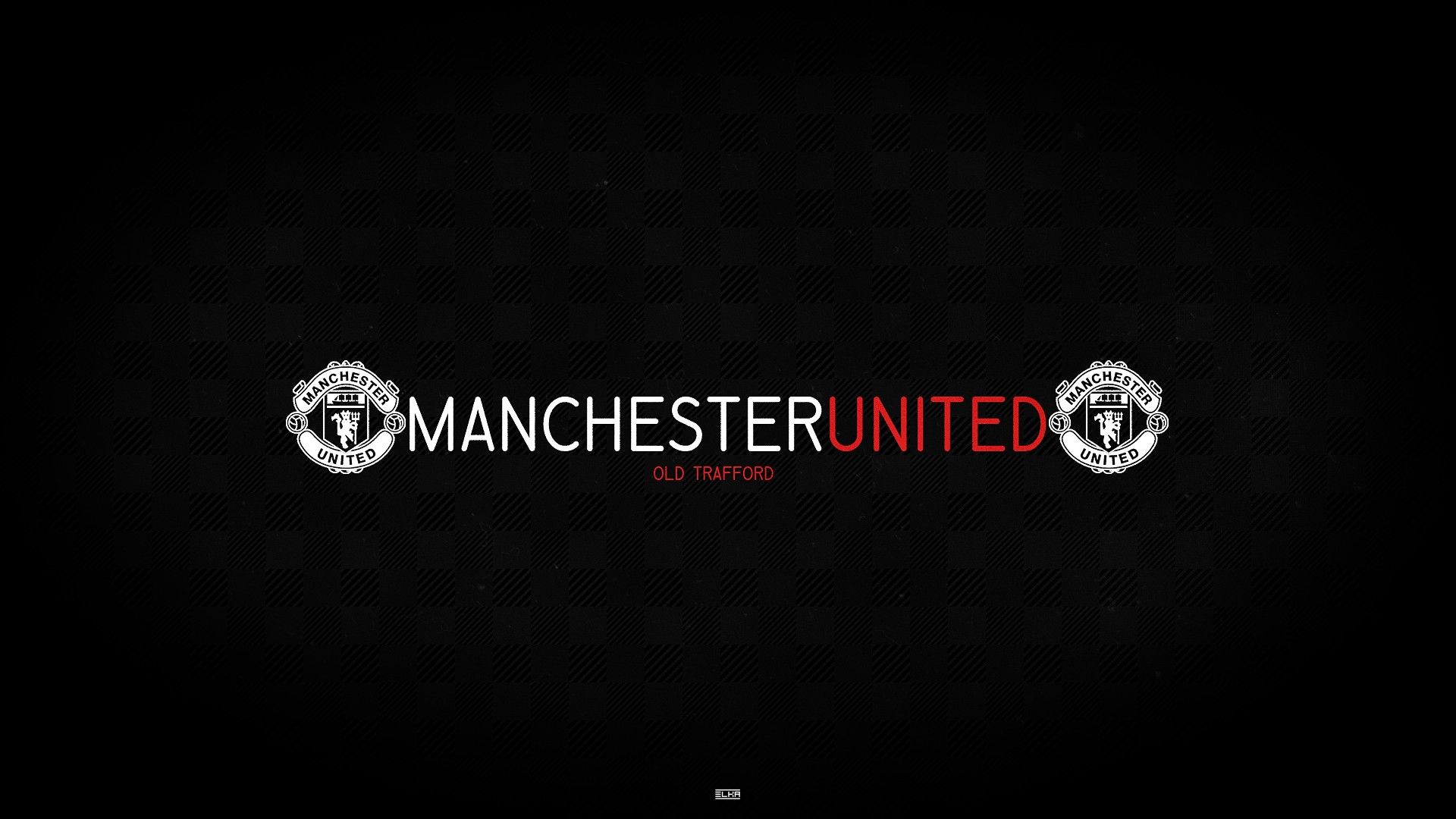 Logo Manchester United scritta bianca, 1920x1080 Full HD 1080p, PC