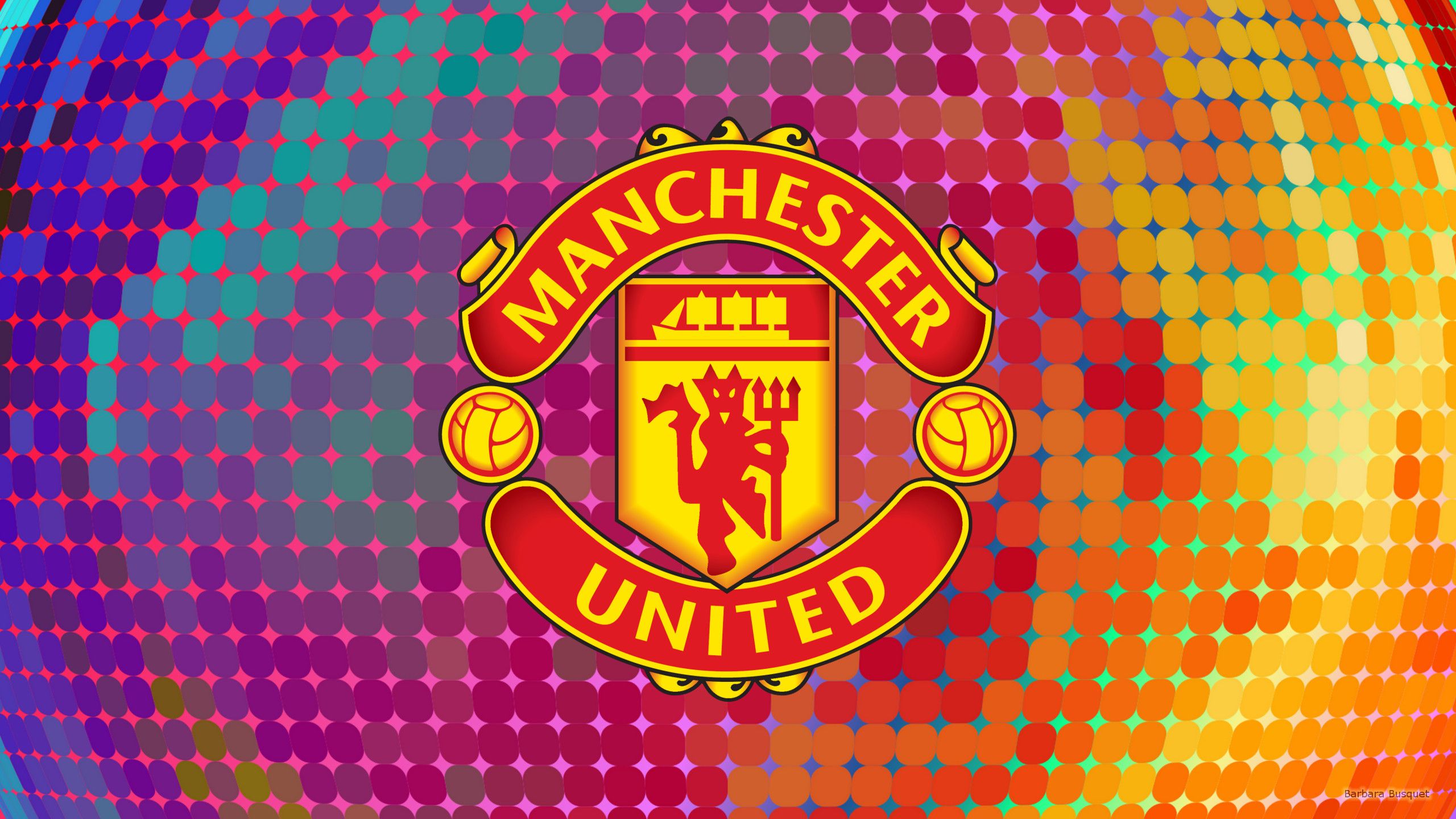 Logo Manchester United colorato, 2560x1440 QHD, Laptop