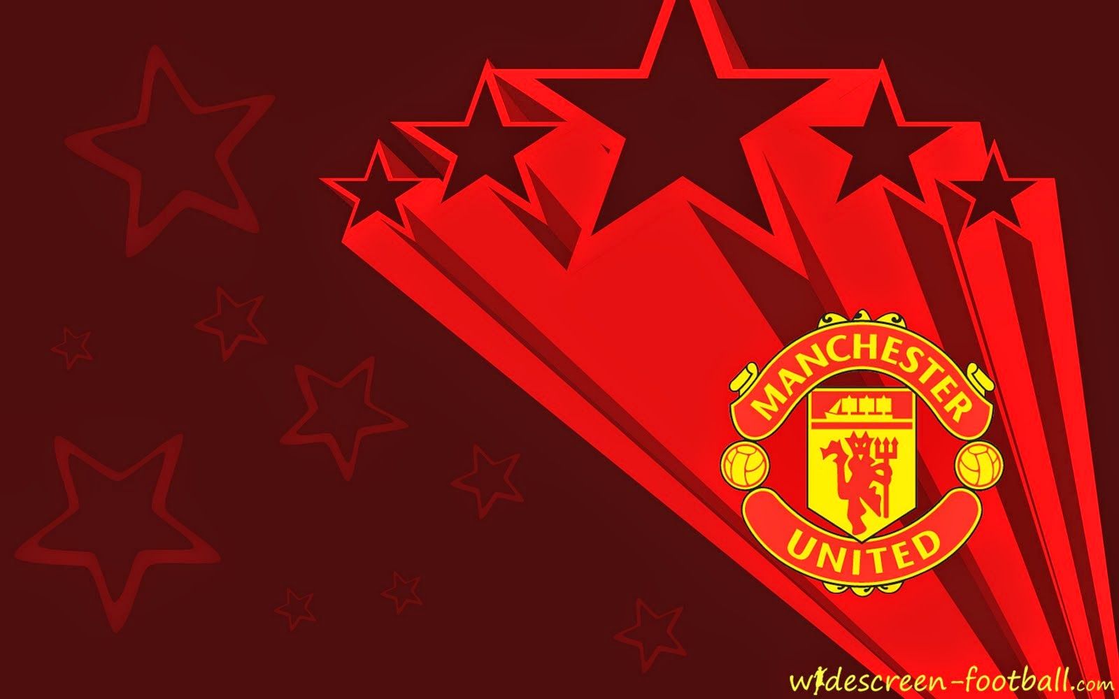 Logo Manchester United con stelle rosse, 1600x1000 900p, PC