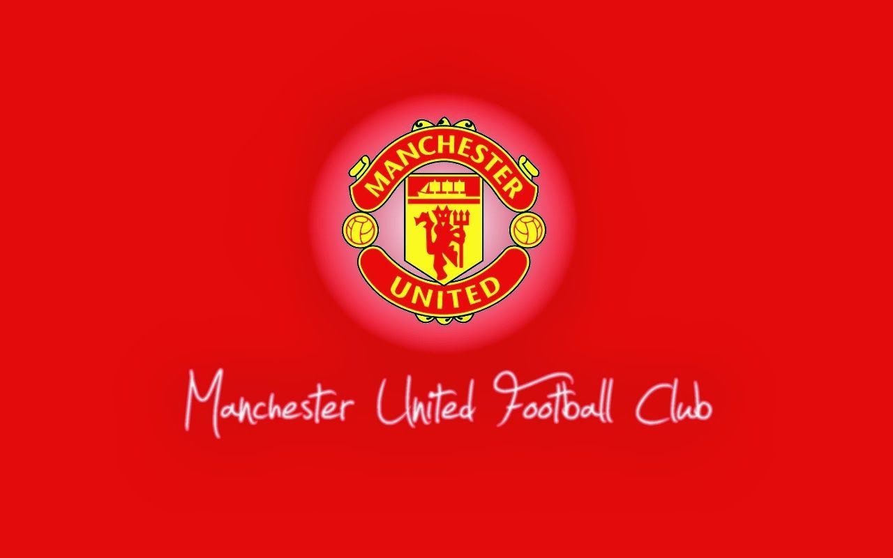 Logo Manchester United sfondo rosso, 1280x800 HD, Notebook Gaming