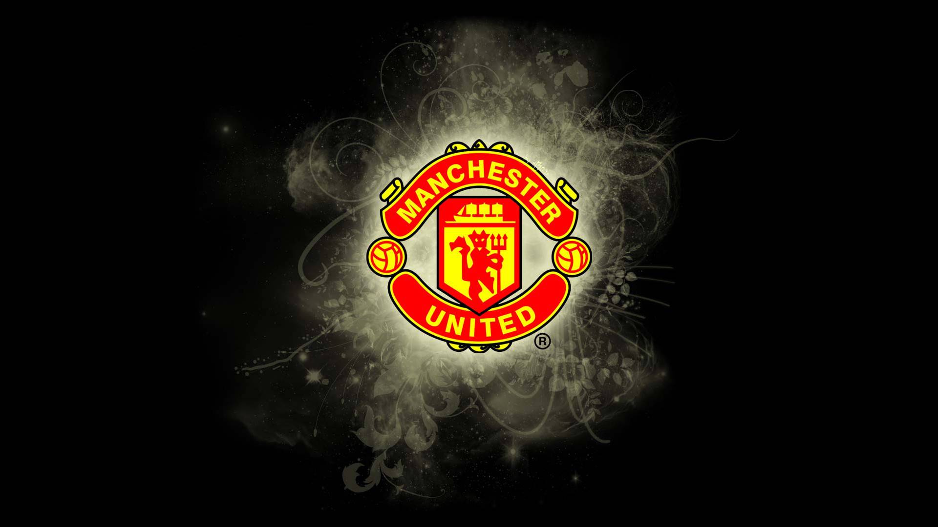 Logo Manchester United su fumo, 1920x1080 Full HD 1080p, Desktop