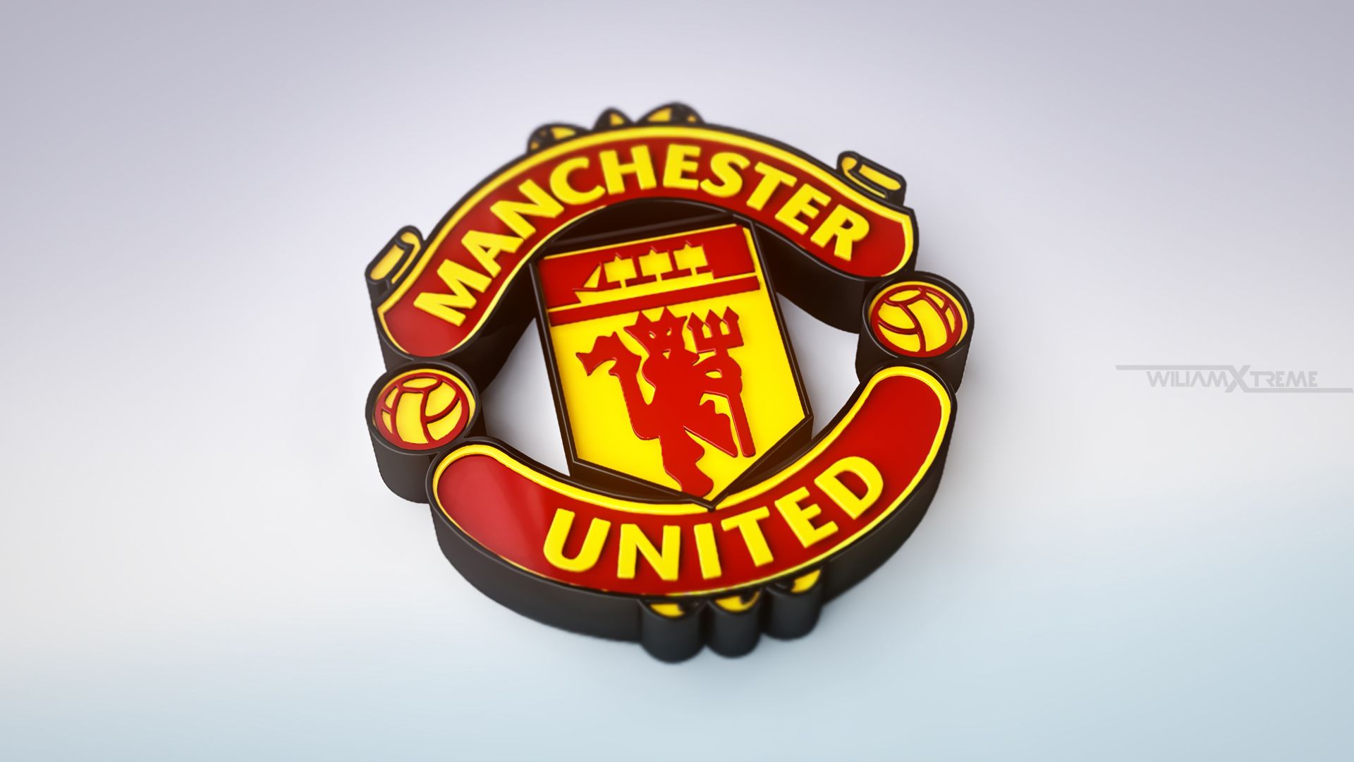 Logo 3D Manchester United, 1920x1080 Full HD 1080p, PC