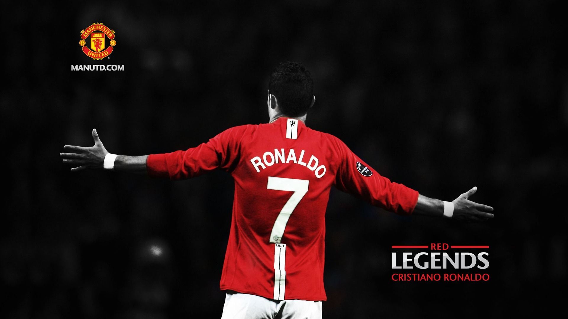 Cristiano Ronaldo Manchester United maglia 7, CR7, 1920x1080 1080p, Laptop