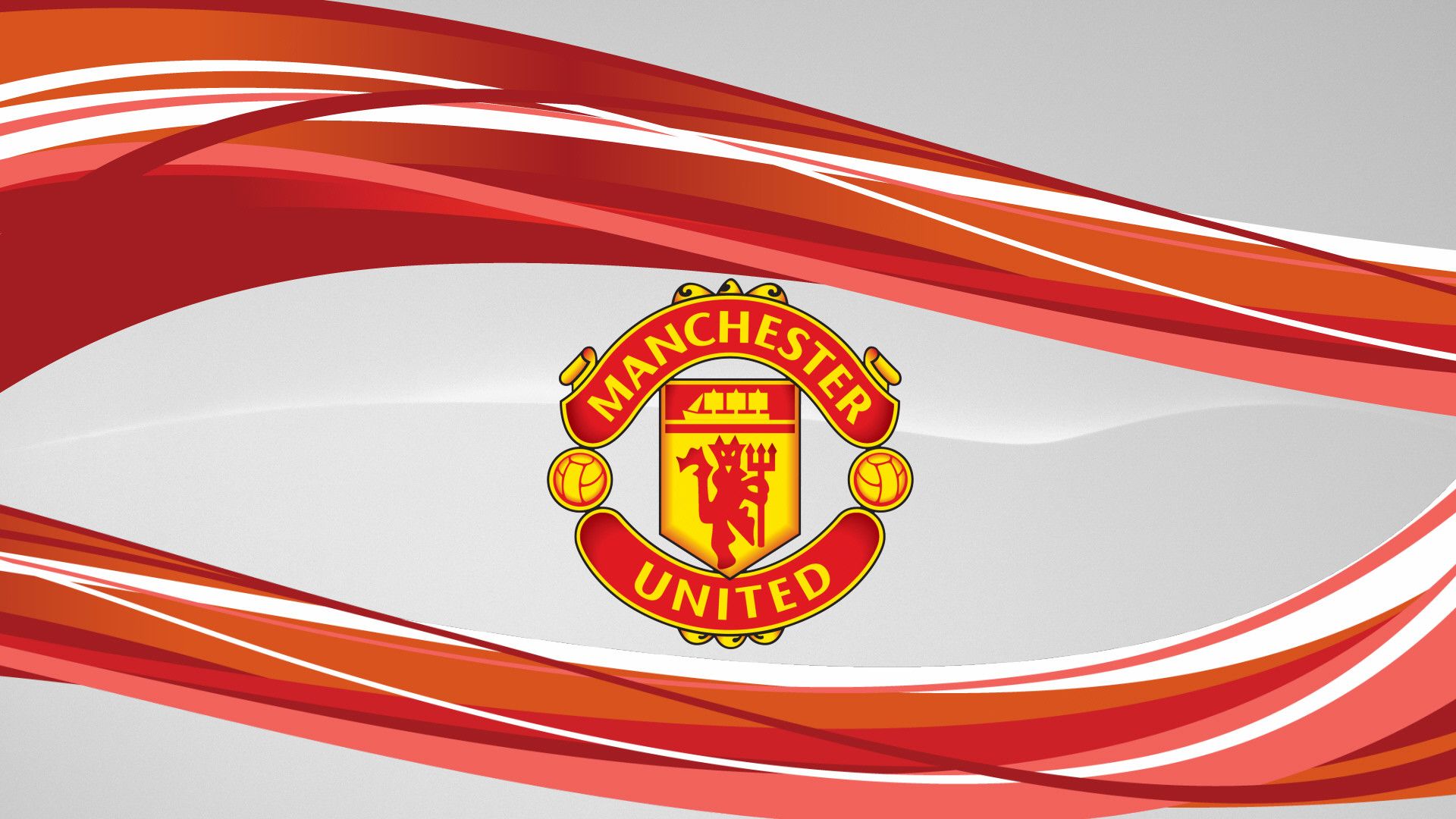 Logo Manchester United su onde rosse, 1920x1080 1080p, Desktop