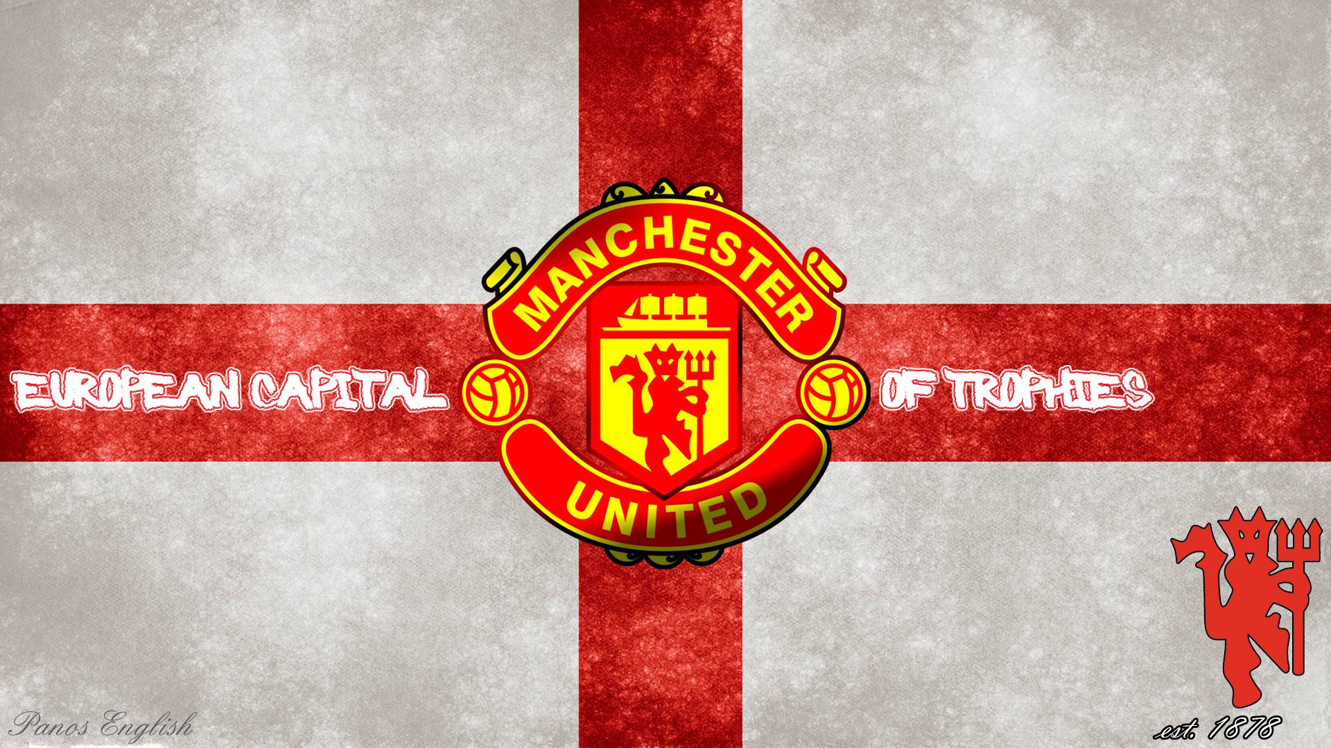 Logo Manchester United bandiera inglese, 1920x1080 1080p, Laptop