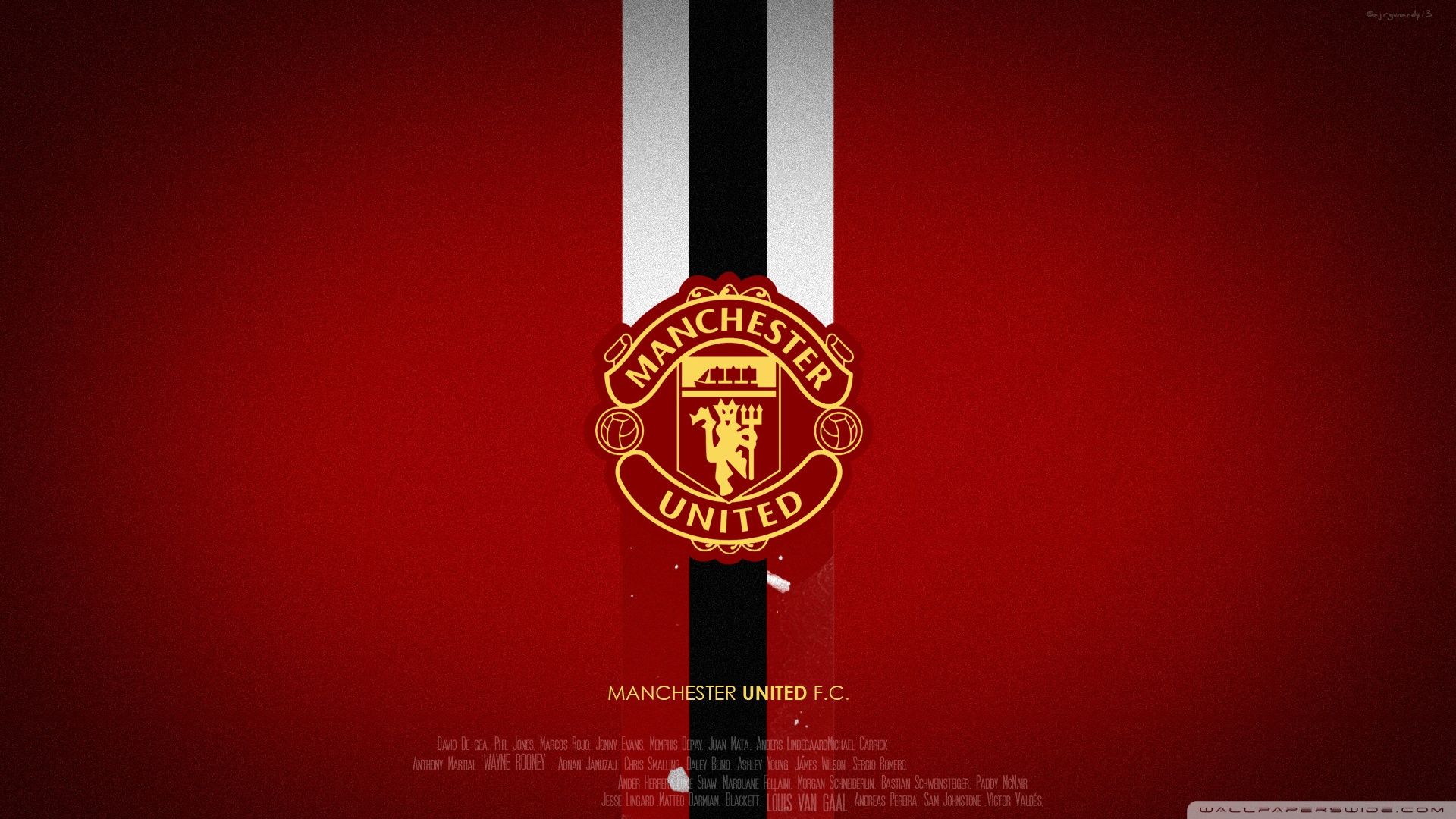 Logo Manchester United su rosso, 1920x1080 Full HD, Laptop