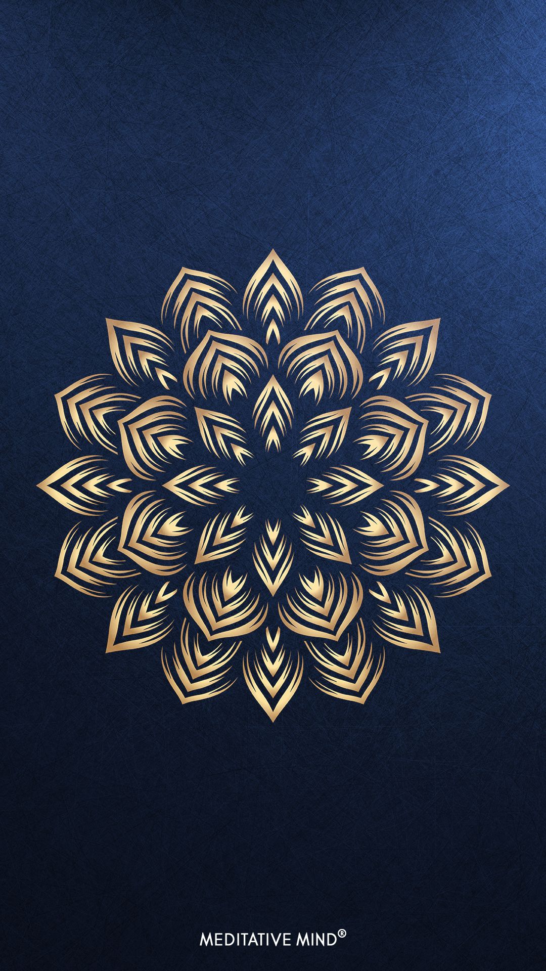 Mandala dorato su blu scuro, 1080x1920 Verticale, Telefono