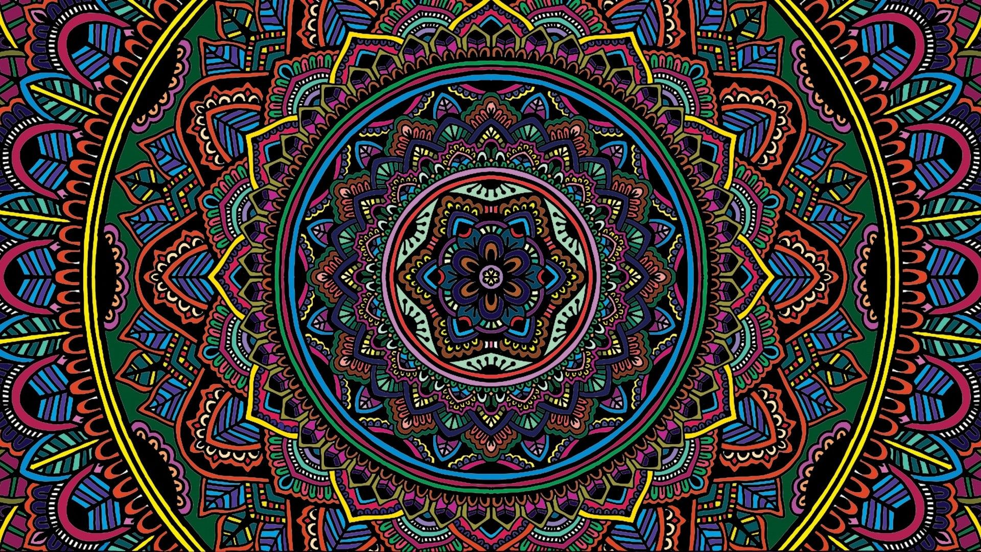 Mandala colorato geometrico, 1920x1080 Full HD, PC