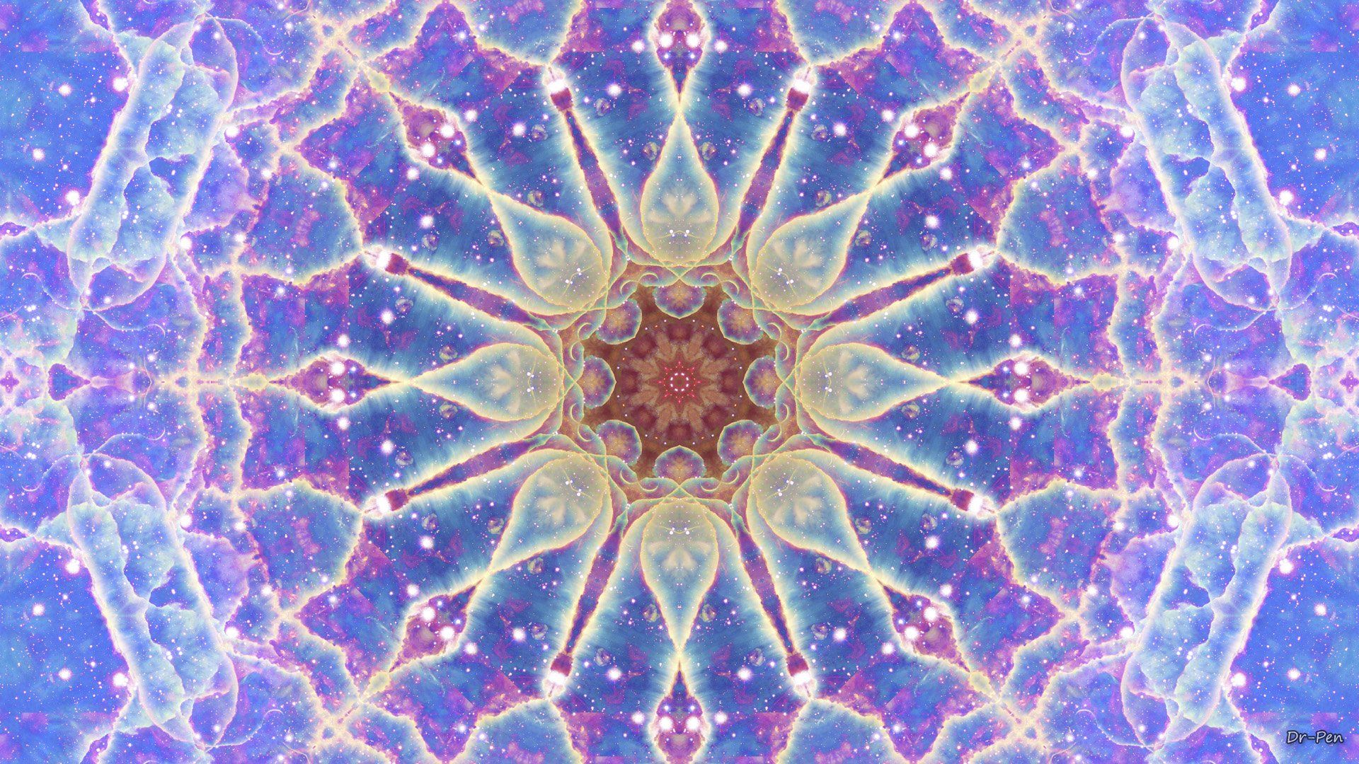 Mandala geometrico blu viola, 1920x1080 Full HD 1080p, Desktop