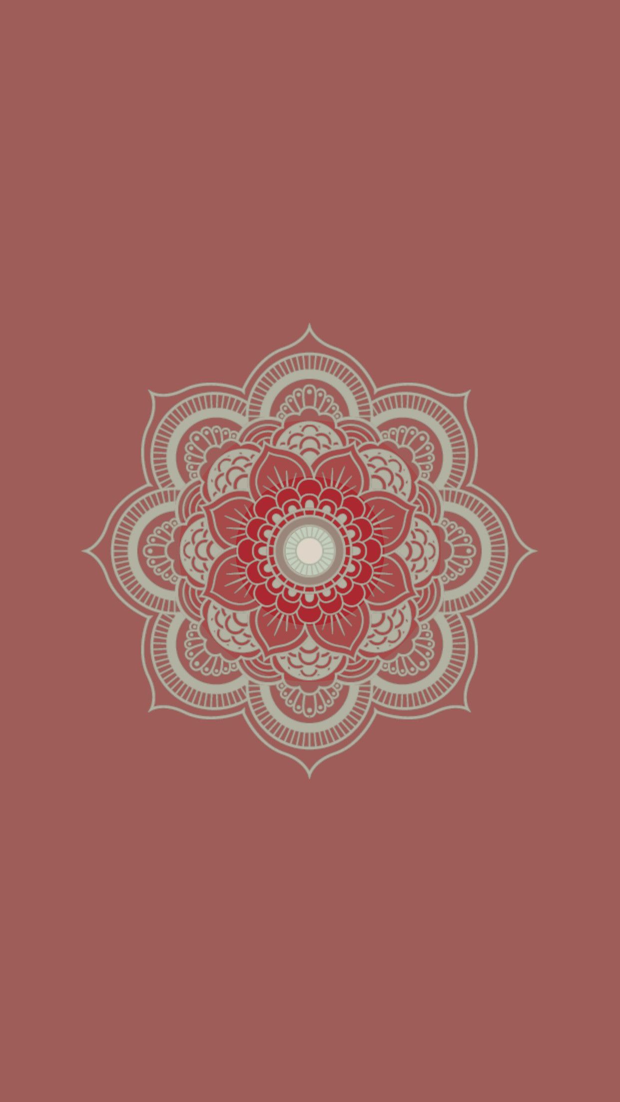 Mandala floreale rosso e beige, 1242x2208 Full HD Verticale, iPhone