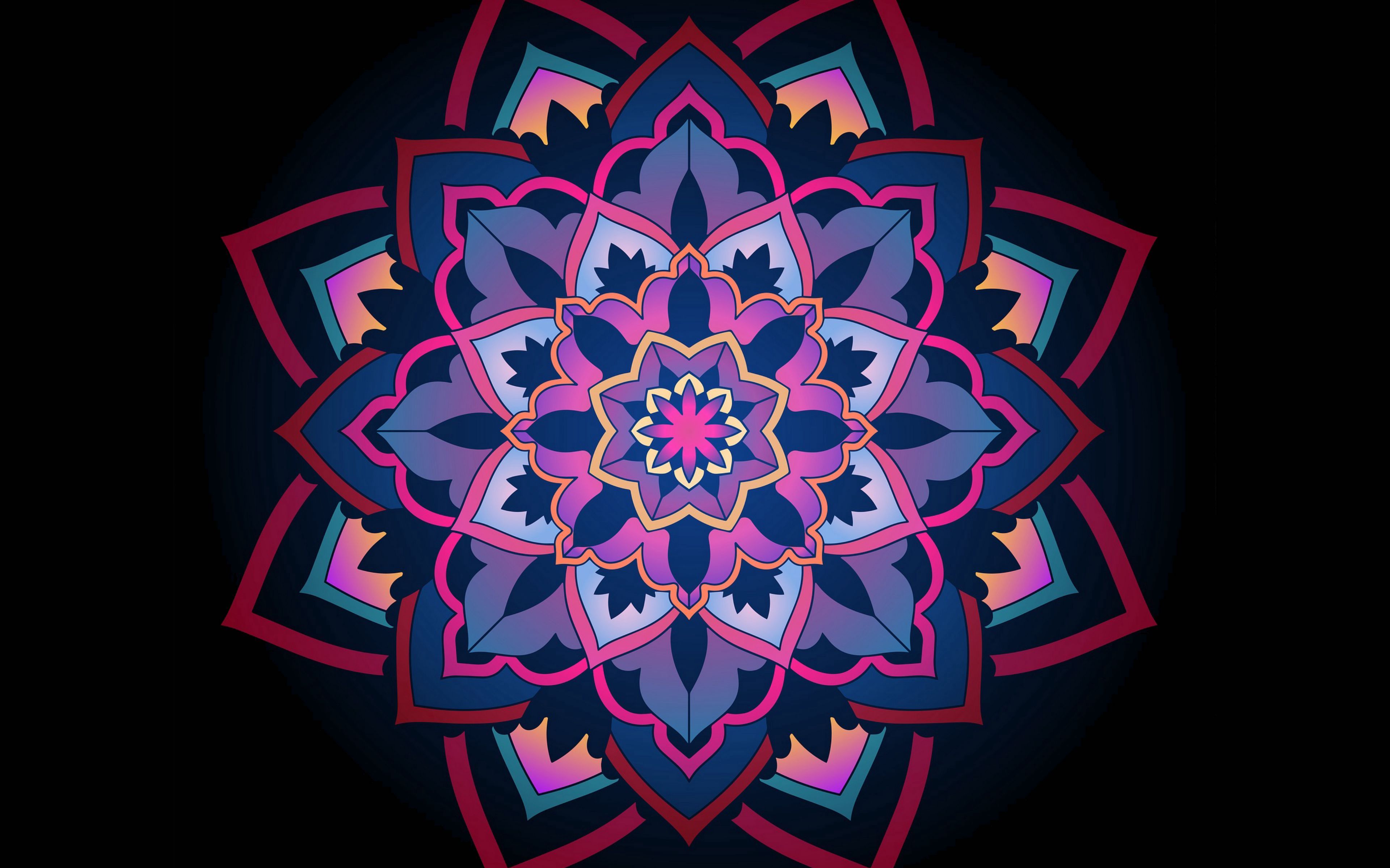 Mandala floreale colorato, 3840x2400 4K Ultra HD, Monitor 4K