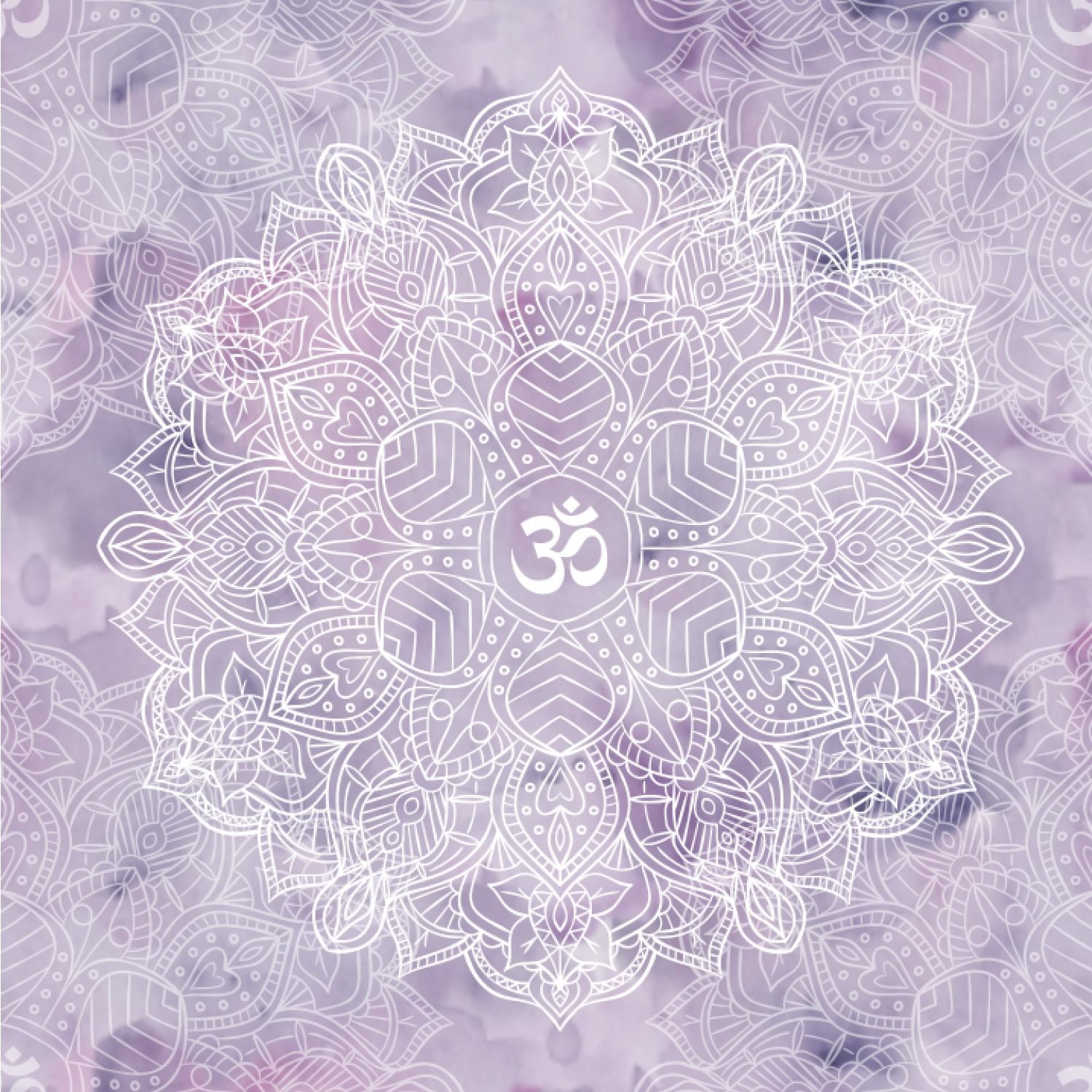 Mandala acquerello viola simbolo Om, 1500x1500 HD, Desktop