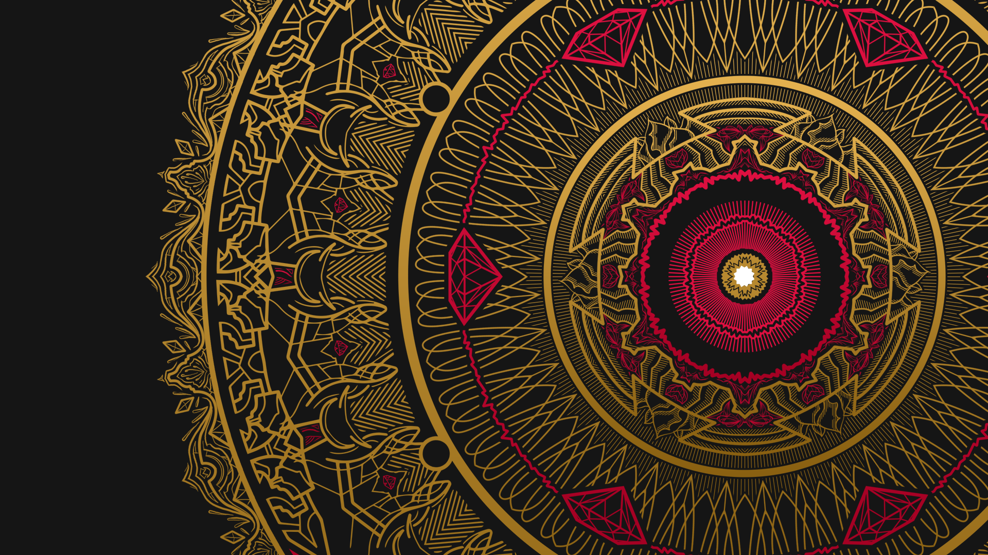 Mandala oro e rosso, 1920x1080 Full HD 1080p, PC Desktop