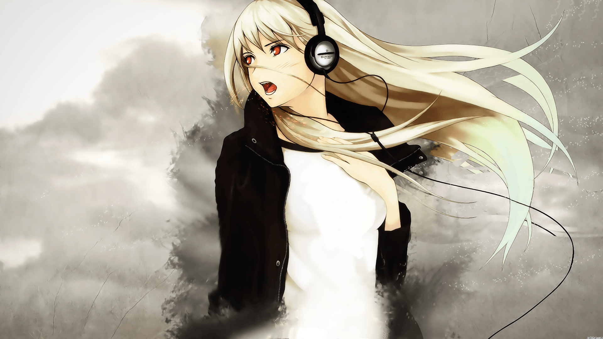 Ragazza anime con cuffie, 1920x1080 Full HD, PC
