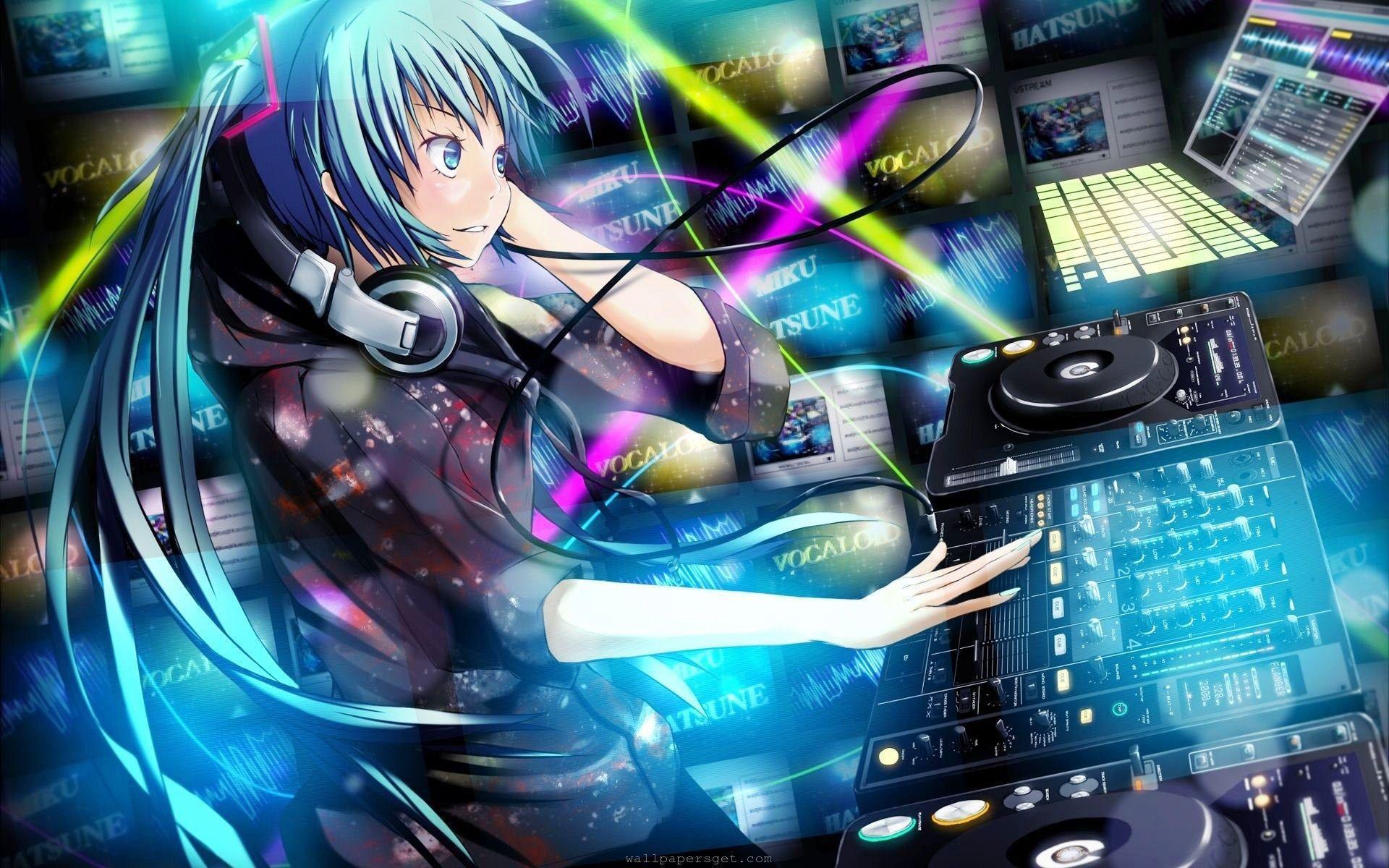Ragazza anime DJ con cuffie, 1920x1200 Full HD+, Desktop