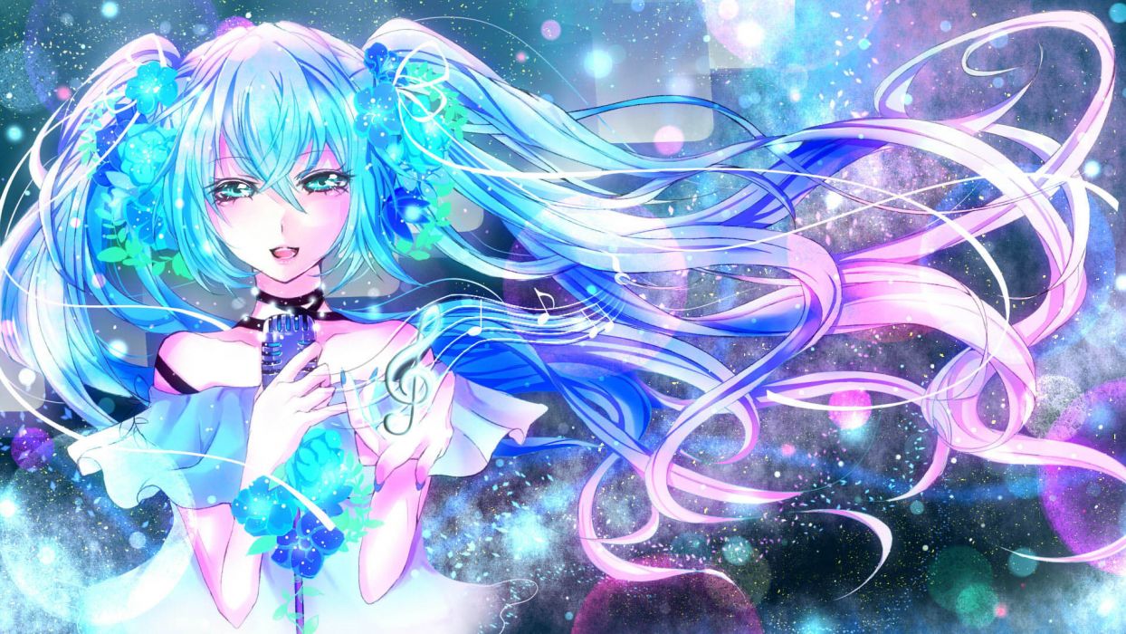 Hatsune Miku Vocaloid anime, cantante virtuale, 1244x700 HD, Desktop