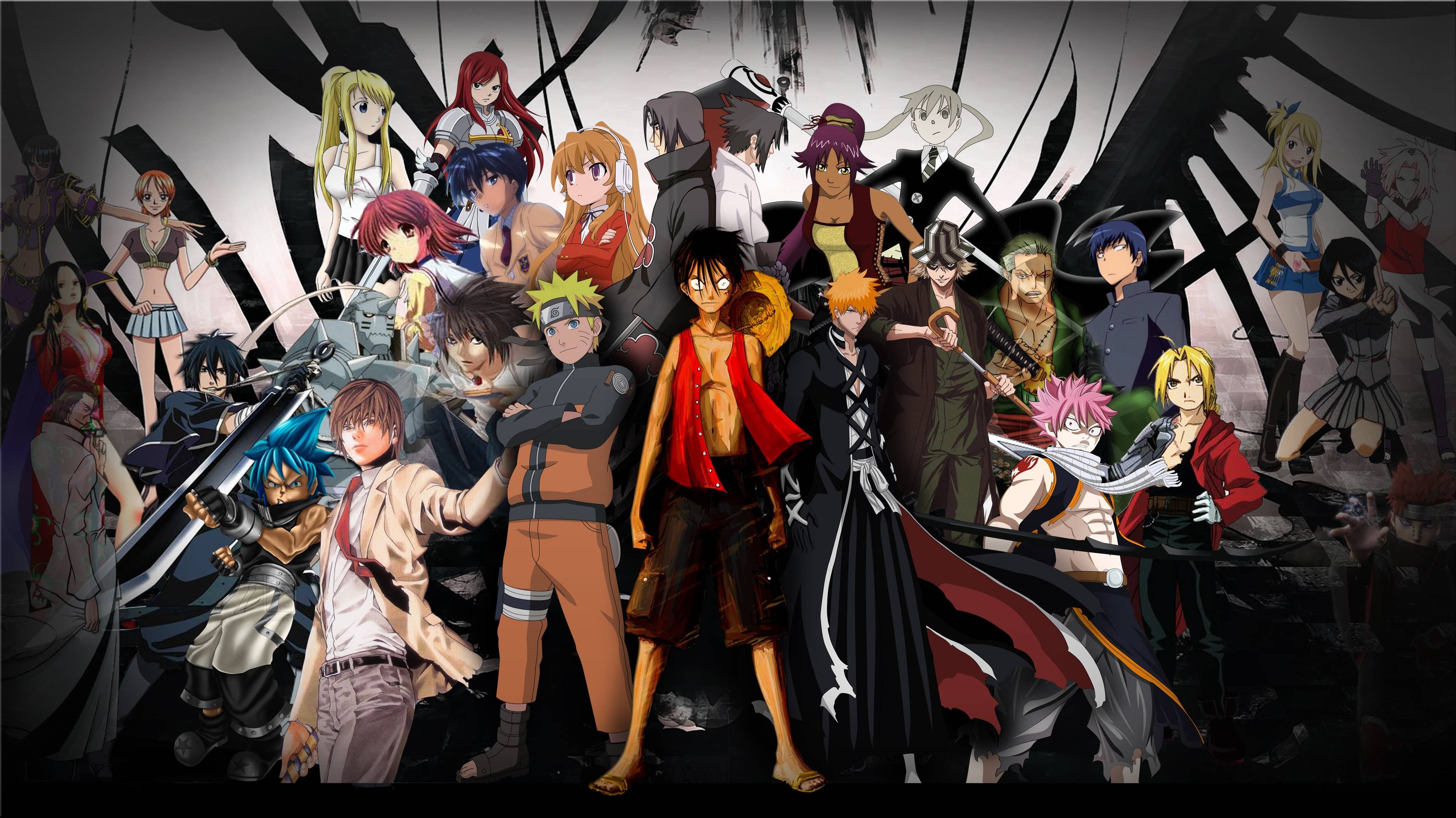 Collage personaggi anime famosi, 4098x2304 UHD, PC 4K