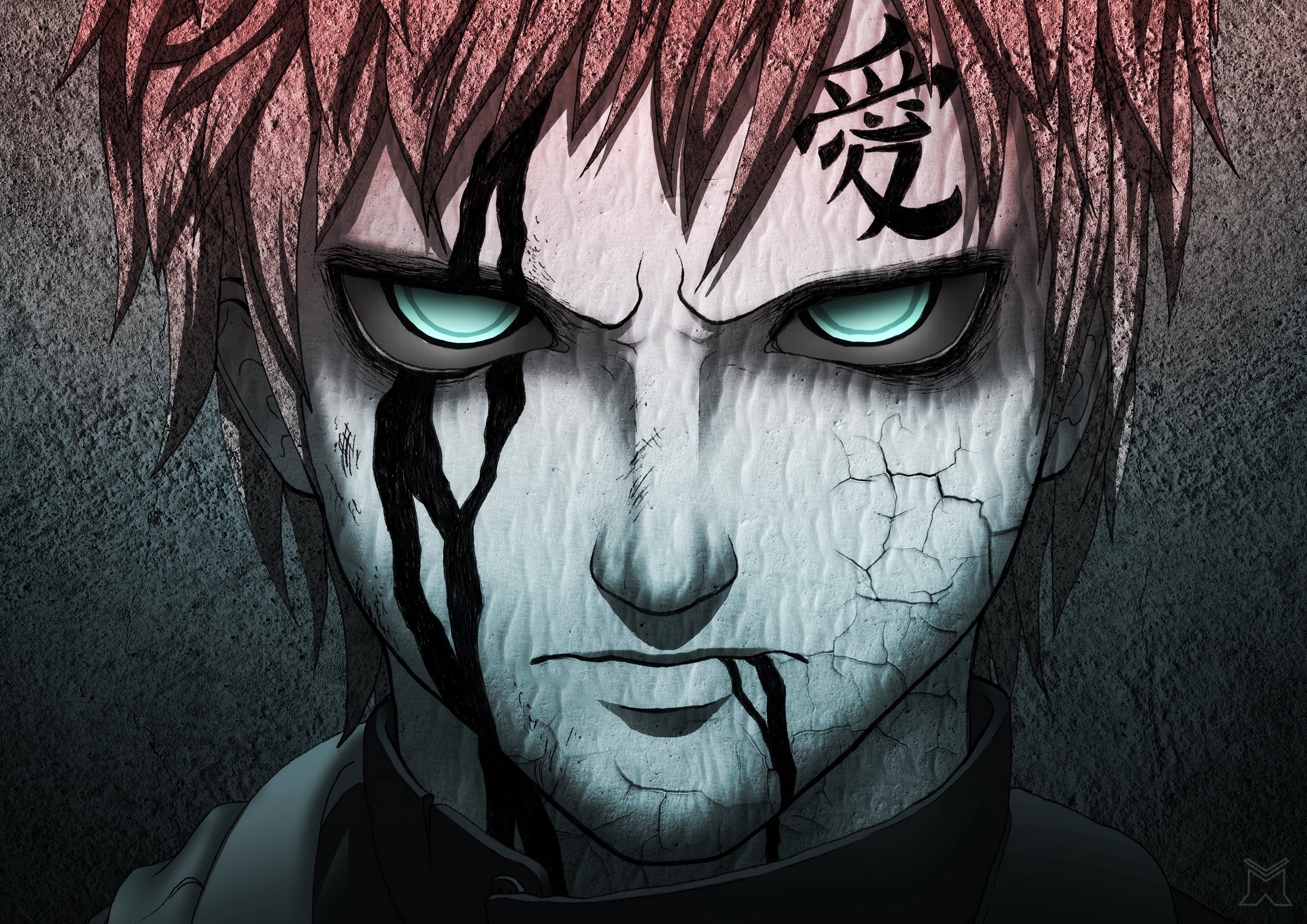 Gaara Naruto volto anime, Konoha, 4961x3508 Ultra HD, 4K TV