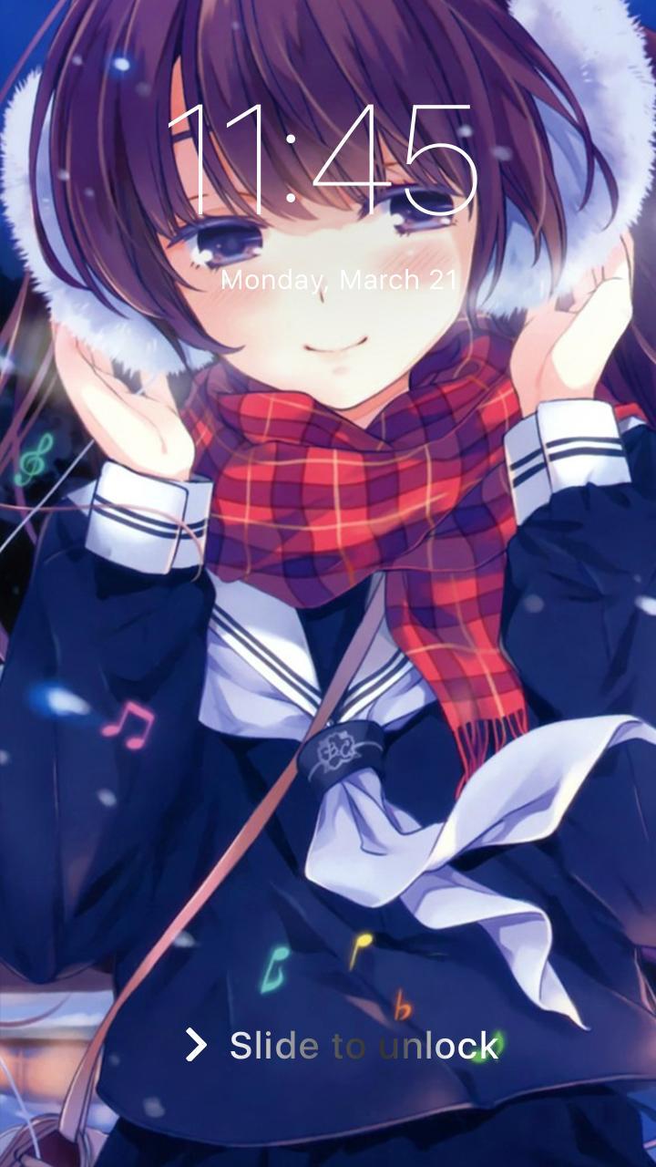 ragazza anime sciarpa rossa, 720x1280 Full HD Verticale, iPhone