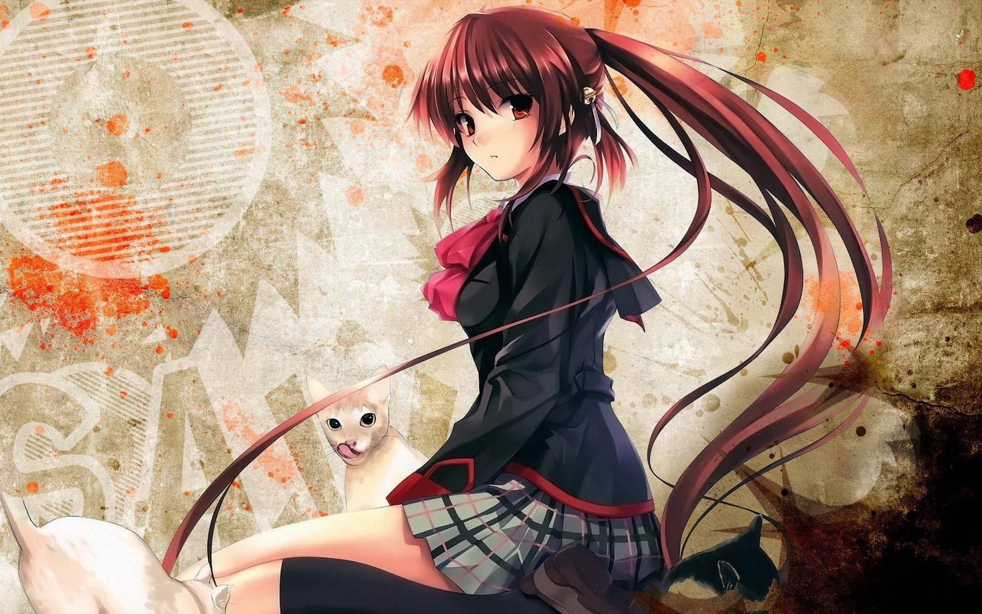 Ragazza anime uniforme scolastica gatto, 1920x1200 Full HD+ WUXGA, Laptop