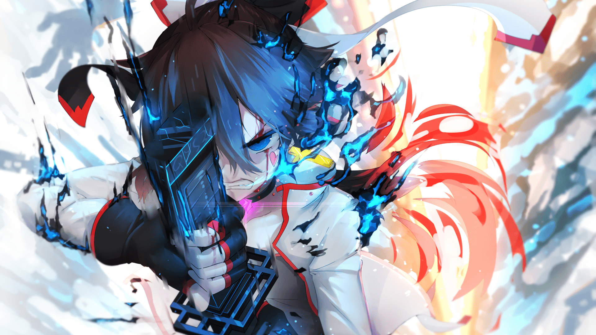Personaggio anime con arma blu, 1920x1080 Full HD 1080p, Desktop