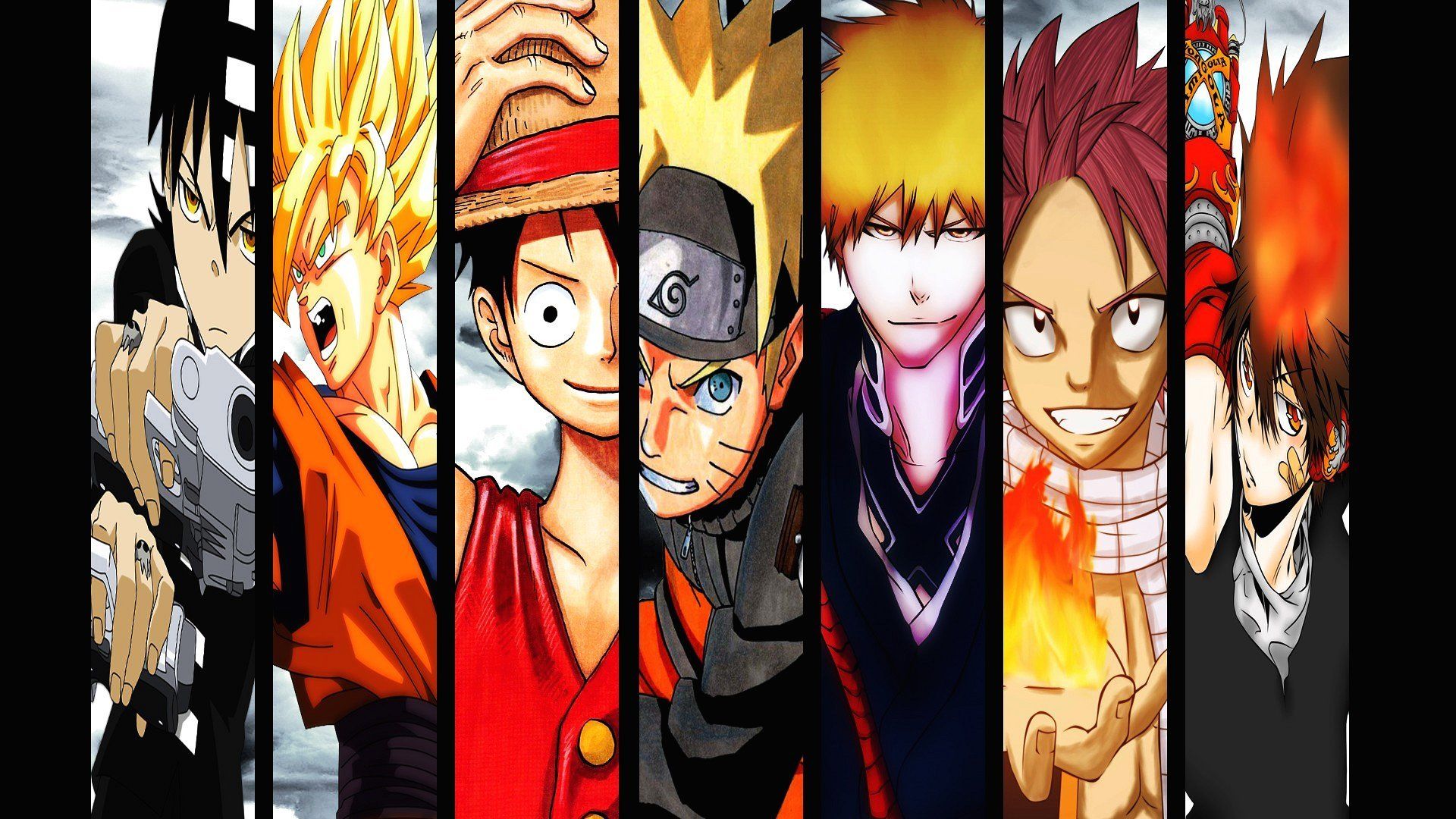 Personaggi anime collage protagonisti, 1920x1080 Full HD, Desktop