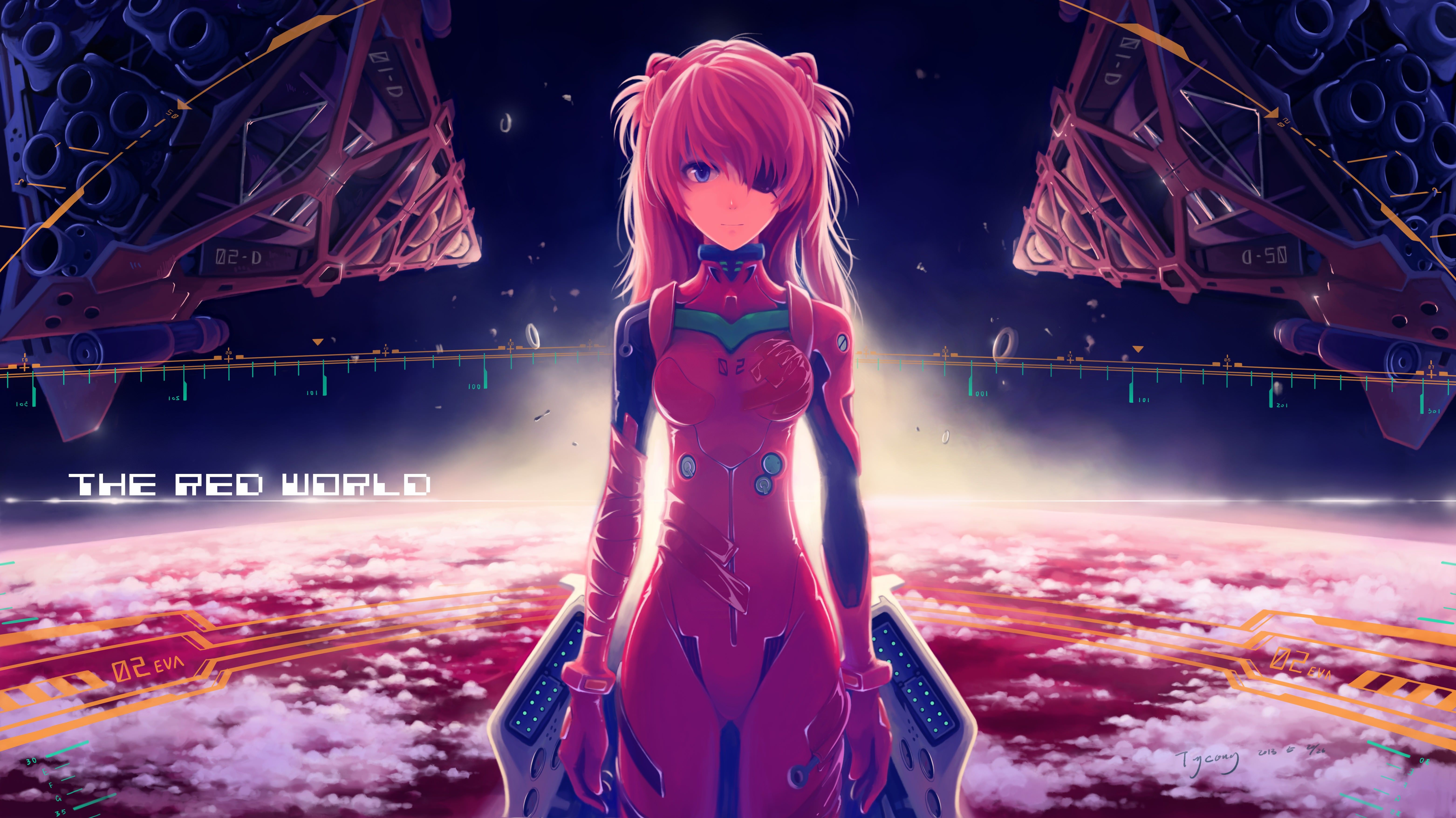 Asuka Evangelion tuta rossa, 6250x3509 UHD, PC 4K