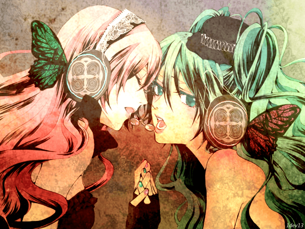 Due ragazze anime con farfalle, 1024x768 HD, PC