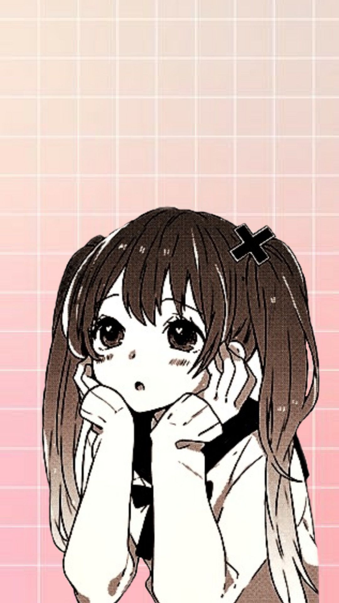 Ragazza anime kawaii rosa, 1080x1920 Full HD Verticale, Smartphone