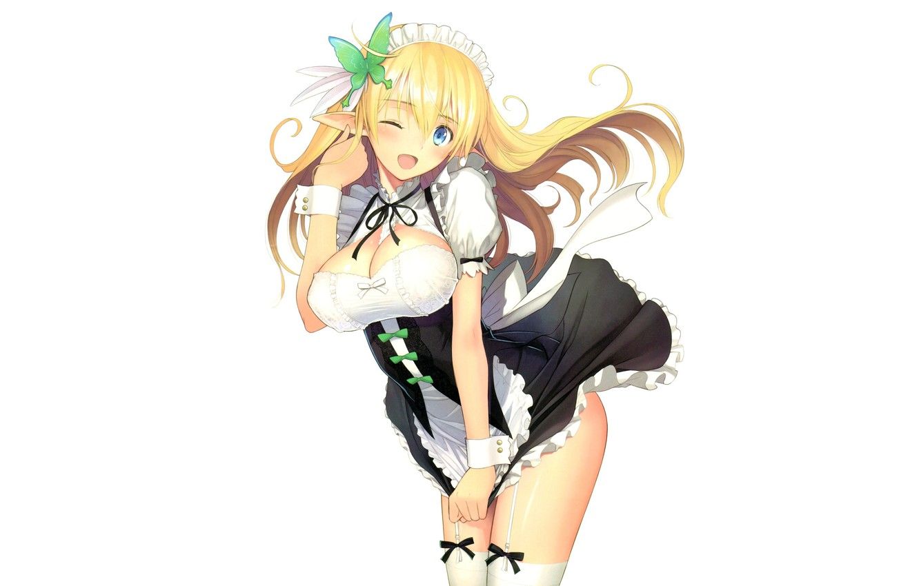 Ragazza elfa maid biondo kawaii, 1332x850 HD, Desktop