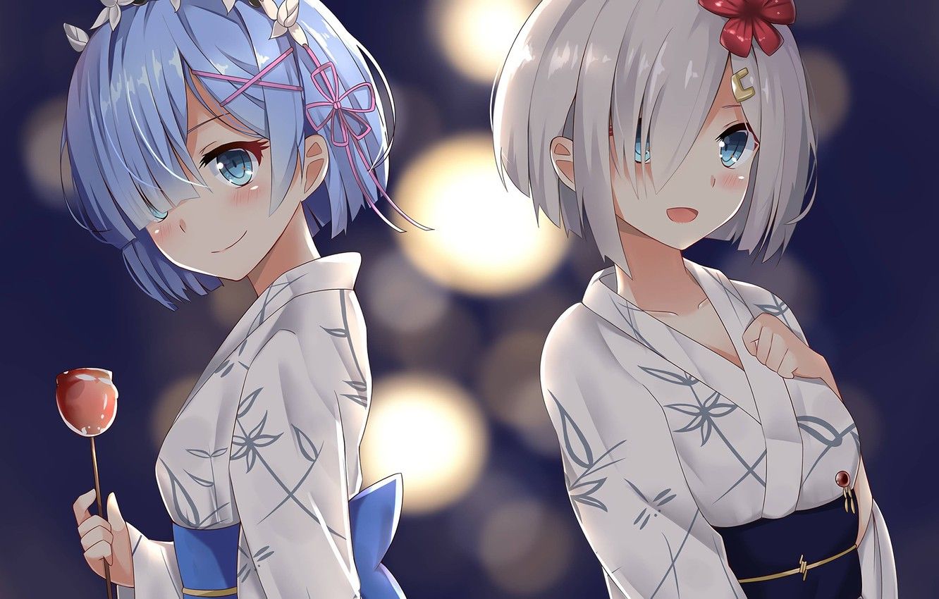 Rem e Ram in yukata, 1332x850 720p, PC