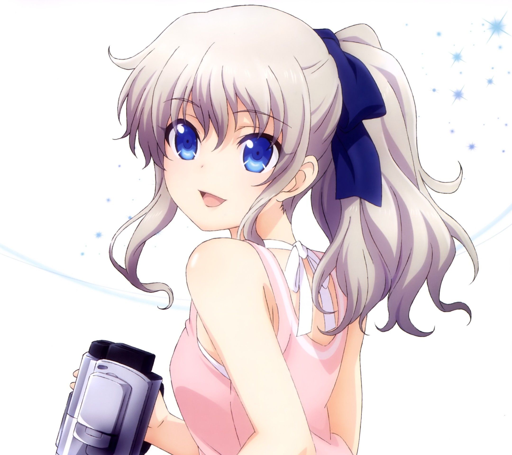 Ragazza anime capelli argentati fiocco, 2160x1920 Hi-Res, Desktop
