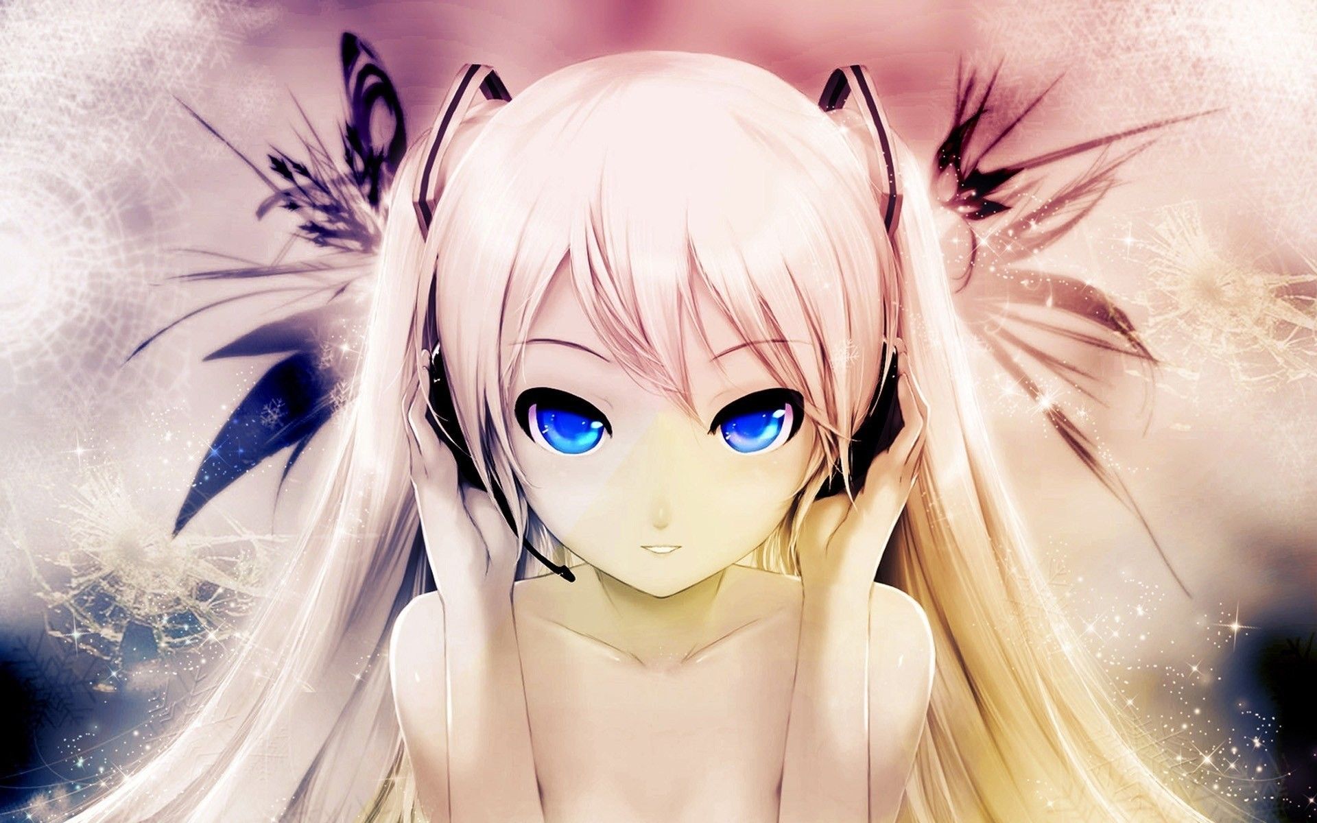 ragazza anime capelli bianchi occhi blu, 1920x1200 WUXGA, iMac