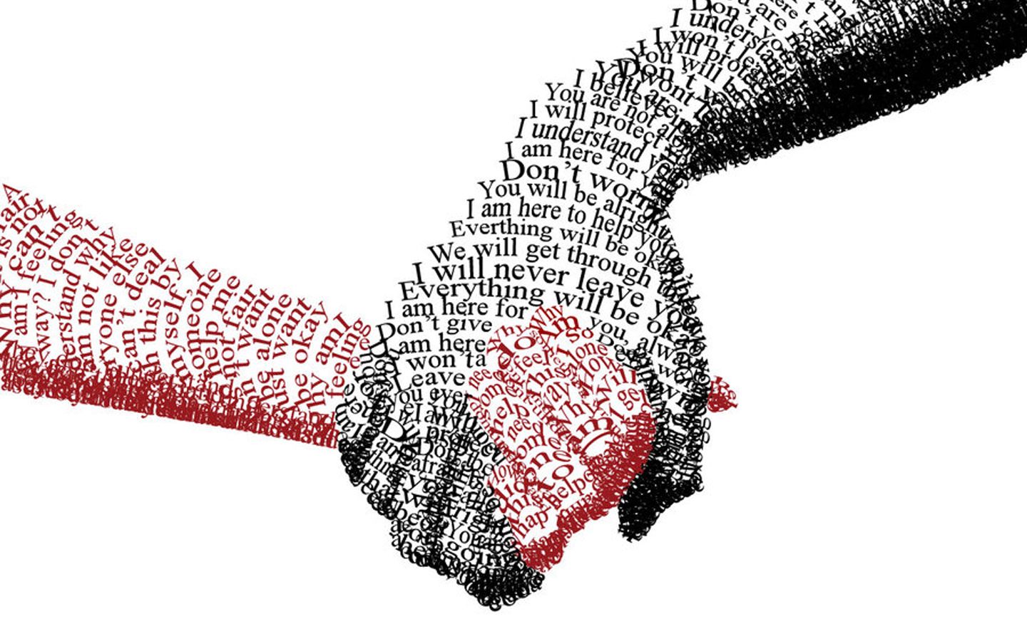 Mani tipografiche rosse e nere, 1440x900 HD, Desktop