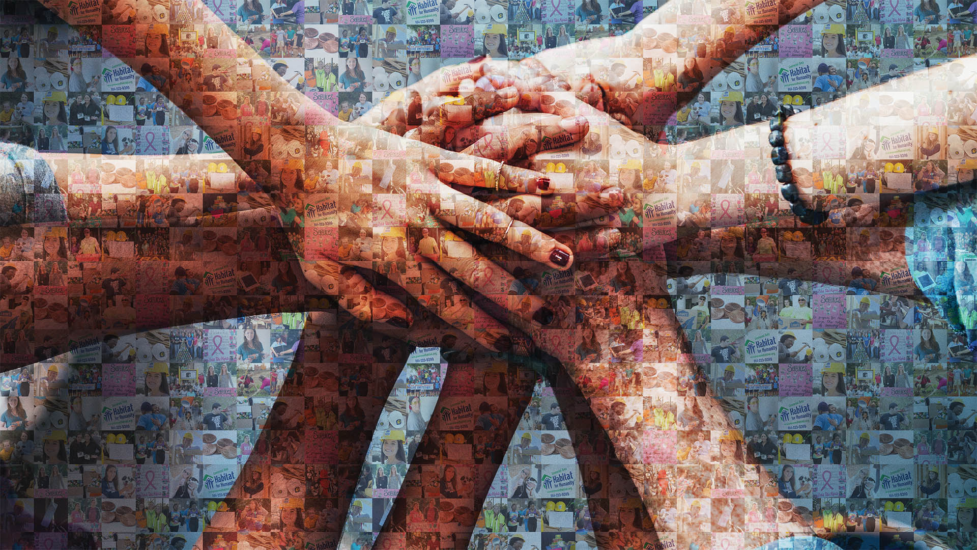 Mani unite mosaico fotografico, 1920x1080 Full HD, Desktop