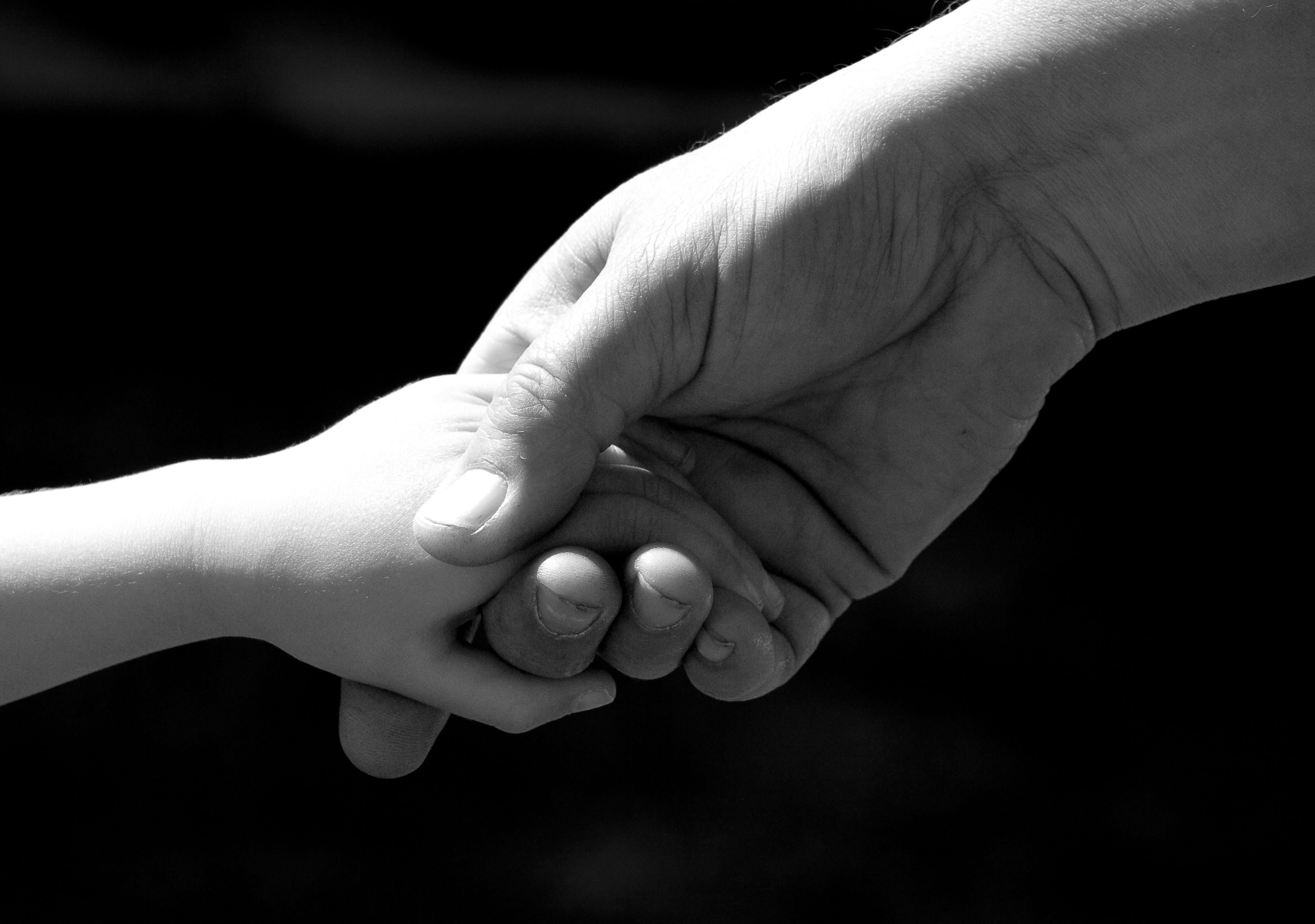 Mani adulto e bambino bianco-nero, 3648x2564 2K+, PC