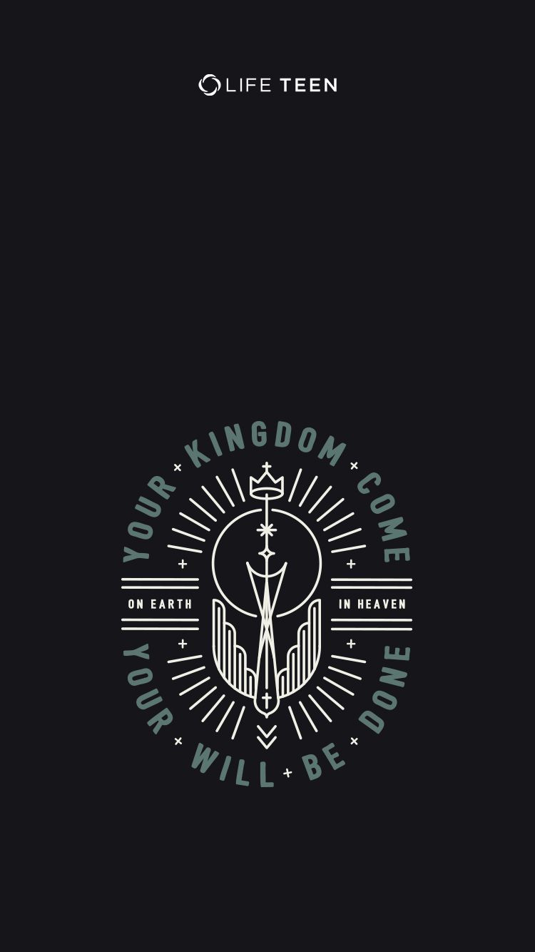 Emblema croce mani preghiera nero, 750x1334 Verticale, Telefono