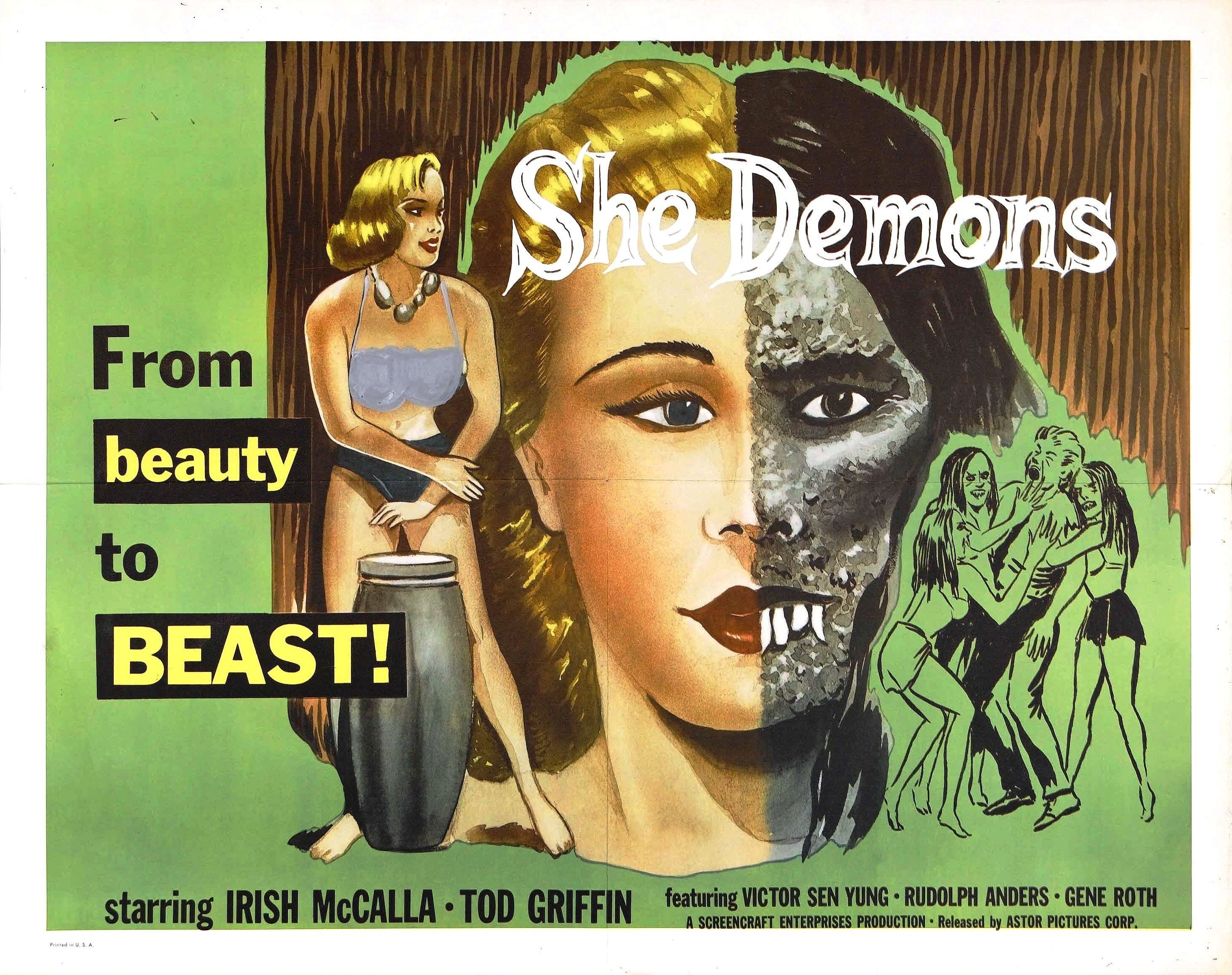 Poster film She Demons vintage, 2928x2318 2K, Monitor Gaming