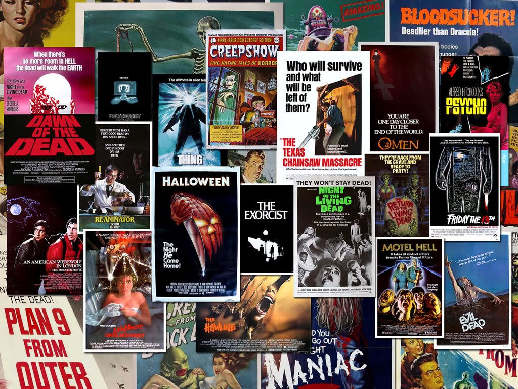 Collage poster film horror classici, 1024x768 HD, Desktop